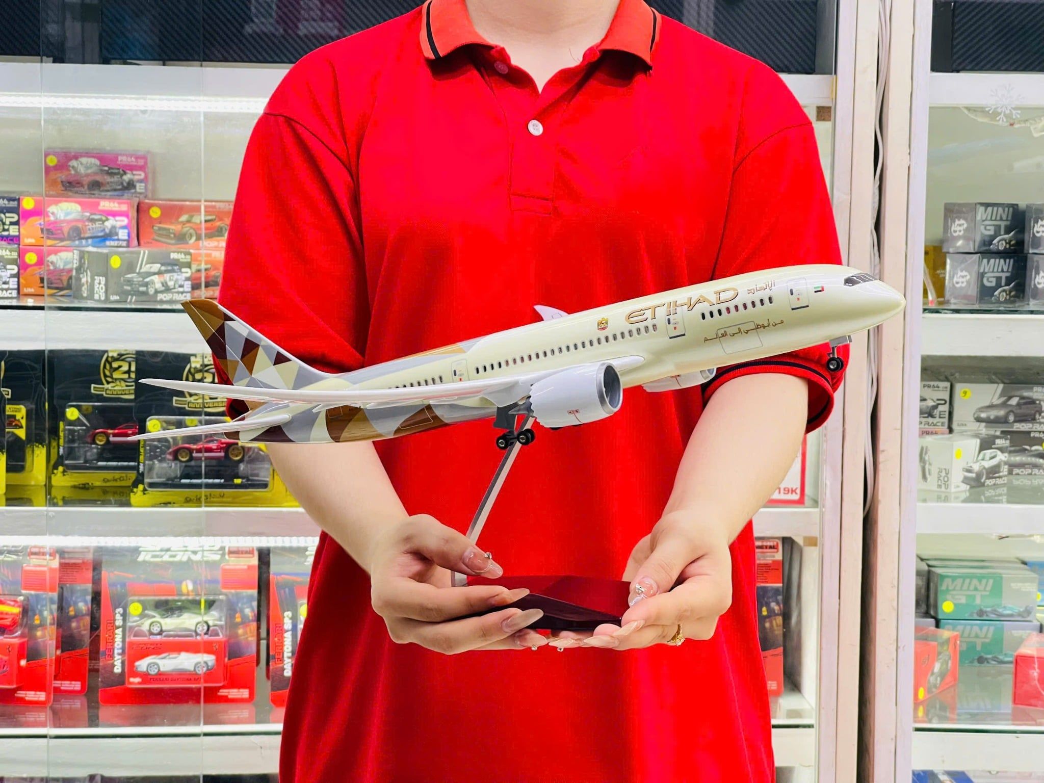  Mô hình máy bay Jason Tutu Etihad Boeing B787 Ả Rập 47cm 1:160 không đèn MB47097 