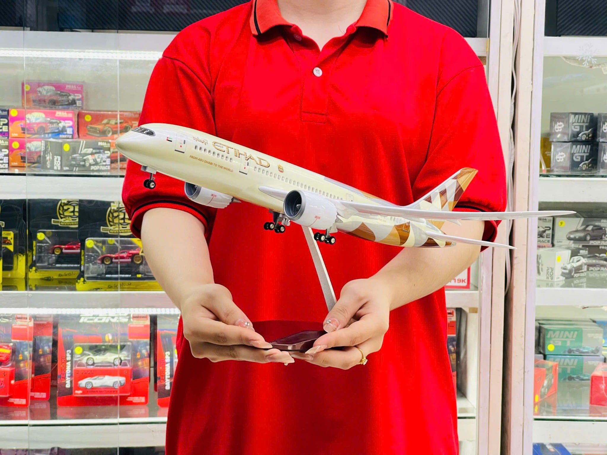  Mô hình máy bay Jason Tutu Etihad Boeing B787 Ả Rập 47cm 1:160 không đèn MB47097 