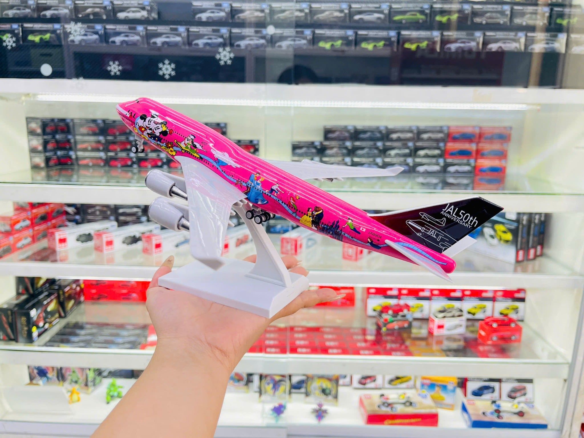  Mô hình máy bay Mickey JAL B747 có bánh xe - kích thước 30cm MB30052 