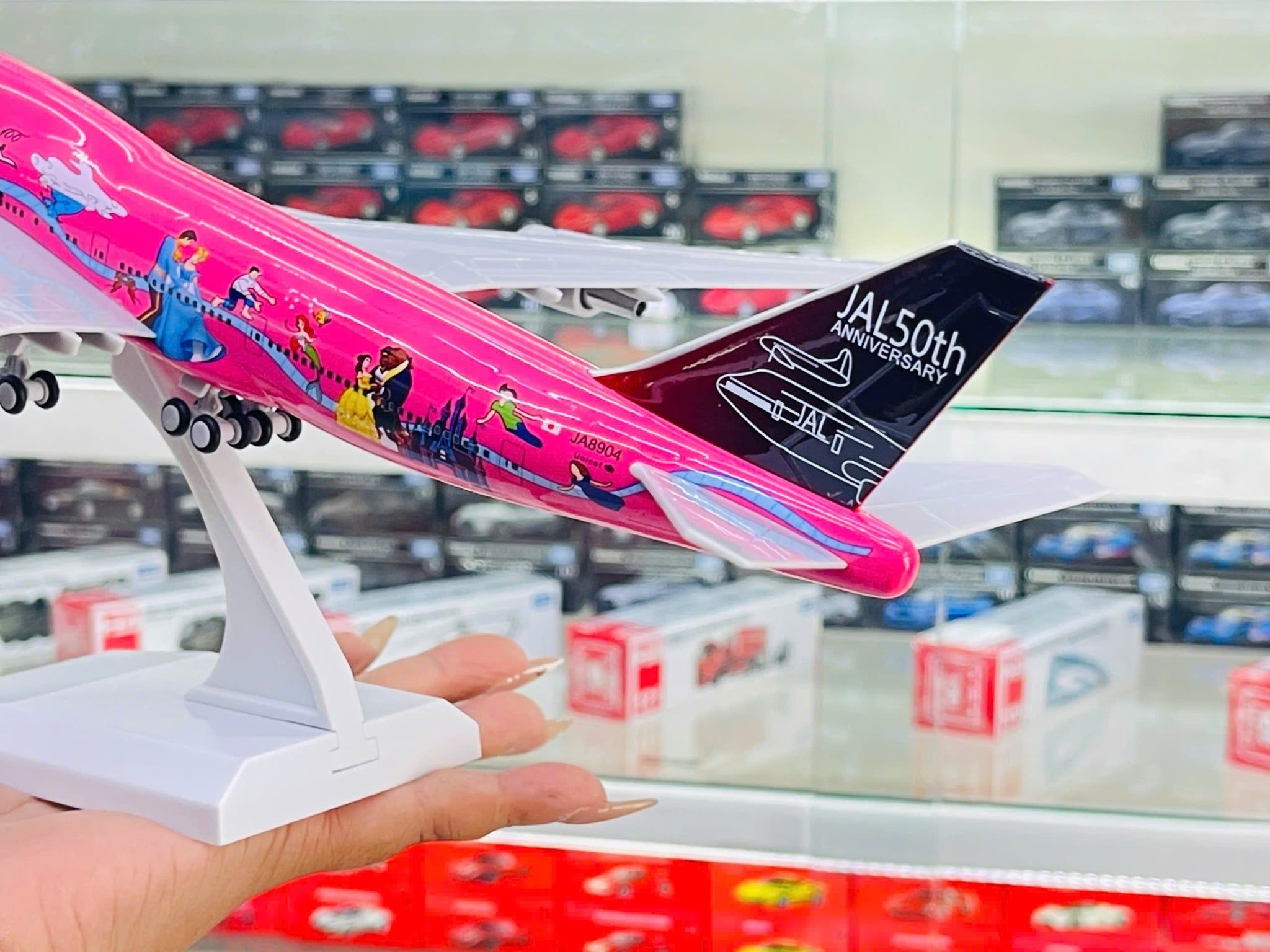  Mô hình máy bay Mickey JAL B747 có bánh xe - kích thước 30cm MB30052 