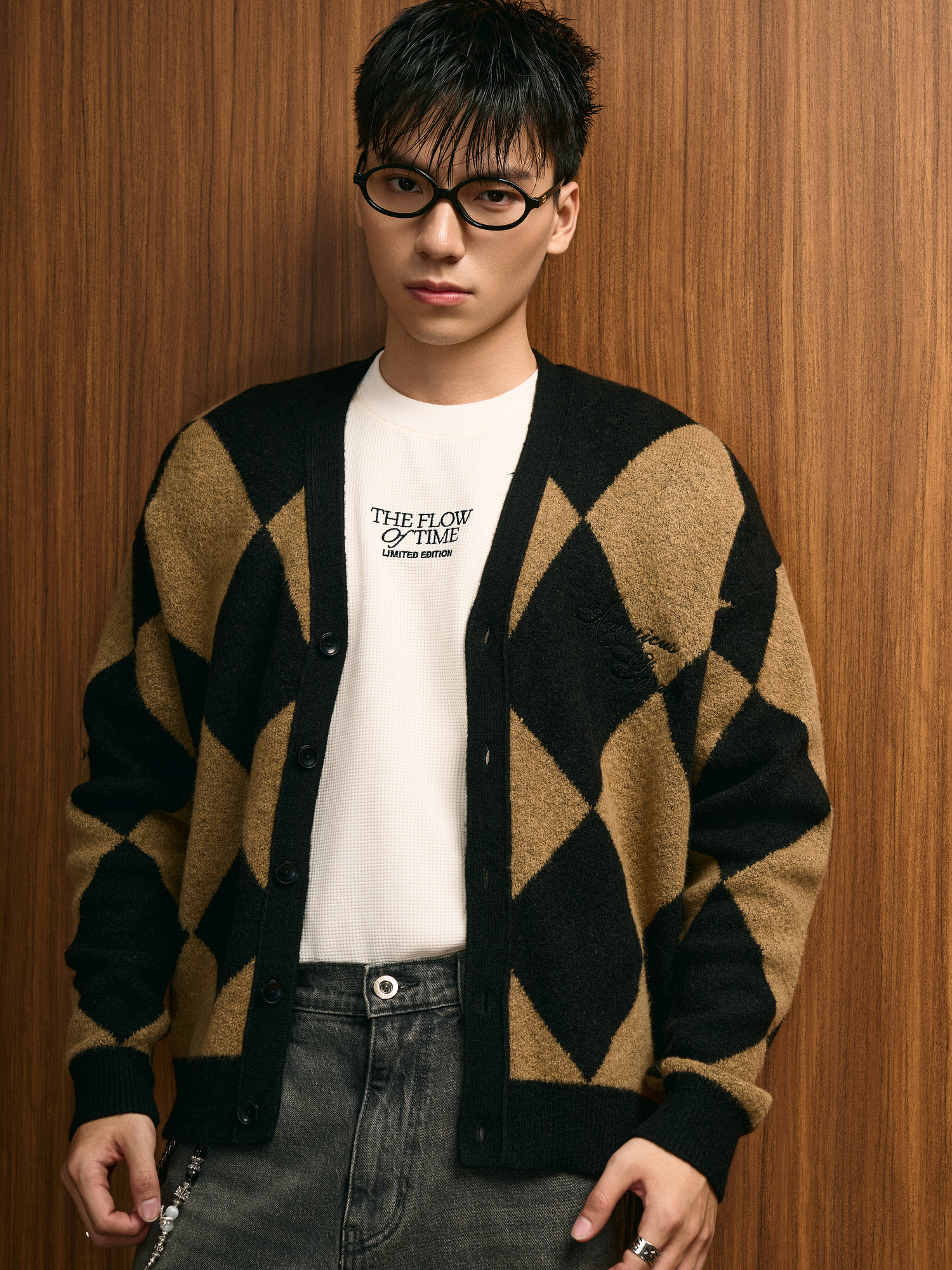 AG475 PREMIUM REGULAR FIT CARDIGAN - BEIGE