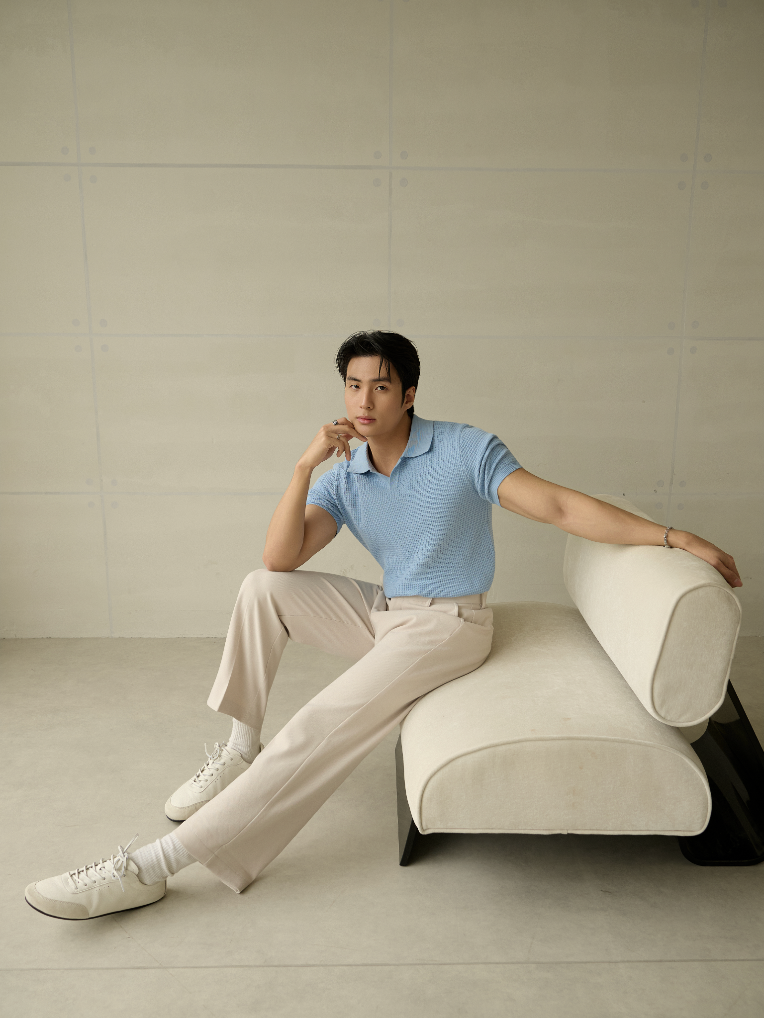 AG739 PREMIUM REGULAR FIT KNIT POLO - BLUE