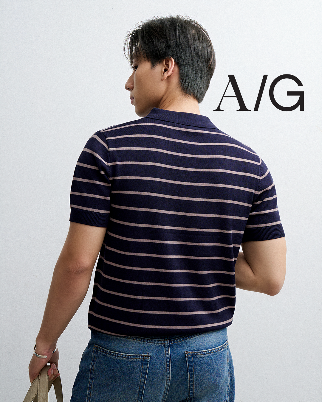 AG558 PREMIUM REGULAR FIT KNIT POLO - DARK BLUE