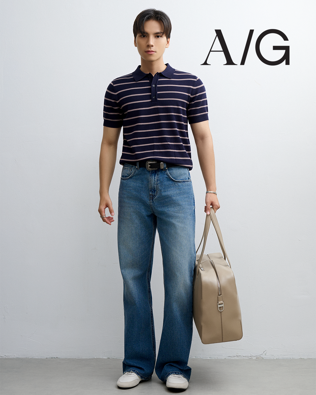 AG558 PREMIUM REGULAR FIT KNIT POLO - DARK BLUE