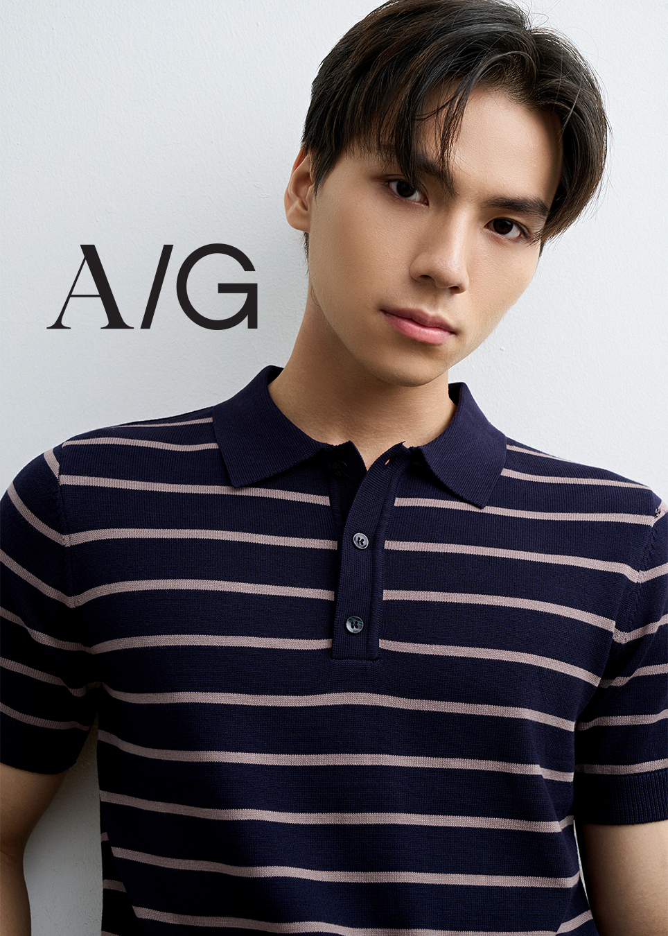 AG558 PREMIUM REGULAR FIT KNIT POLO - DARK BLUE
