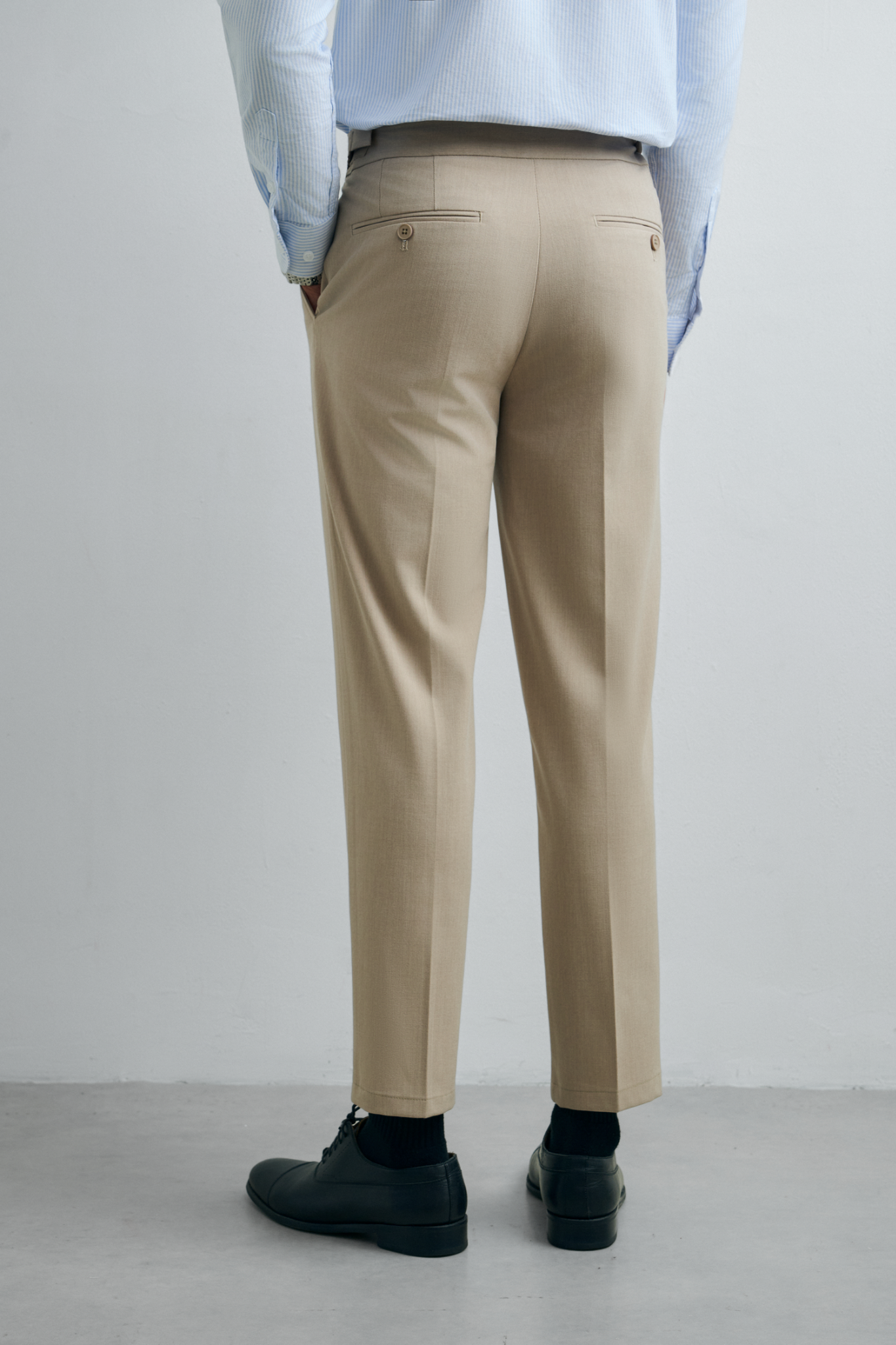 AG551 PREMIUM SLIMFIT SIDETAB TROUSERS - BEIGE