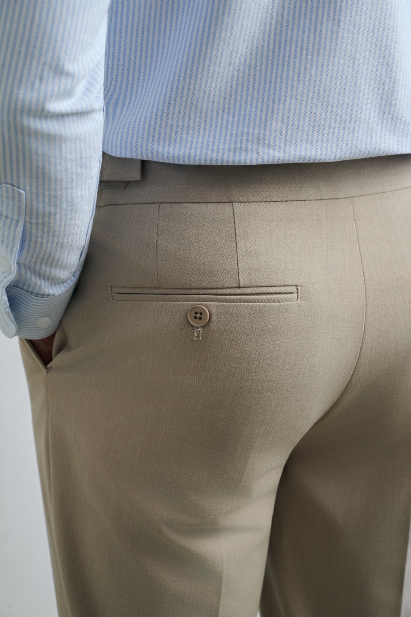 AG551 PREMIUM SLIMFIT SIDETAB TROUSERS - BEIGE