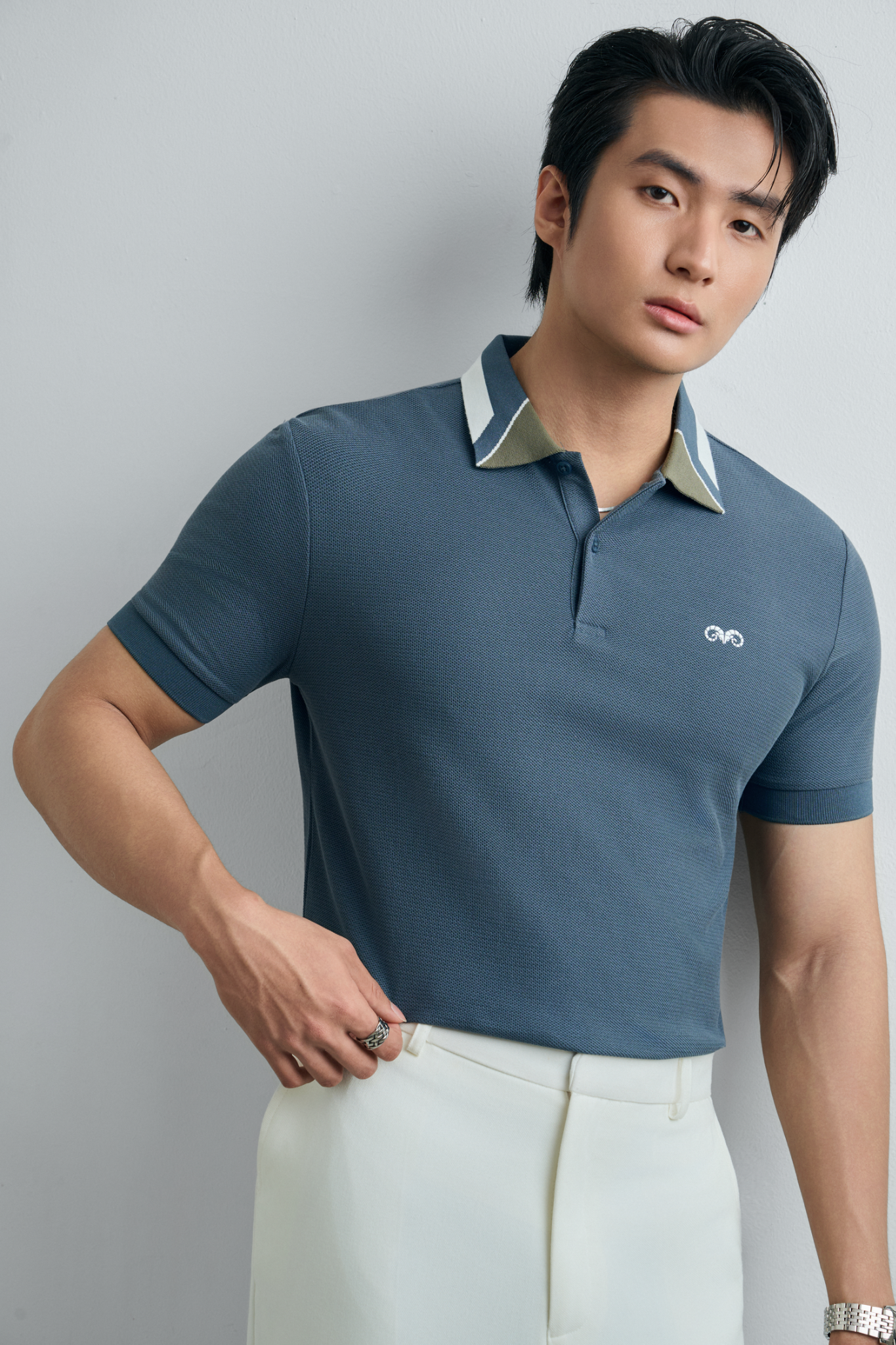 AG95 PREMIUM SLIMFIT POLO - DARK GREY