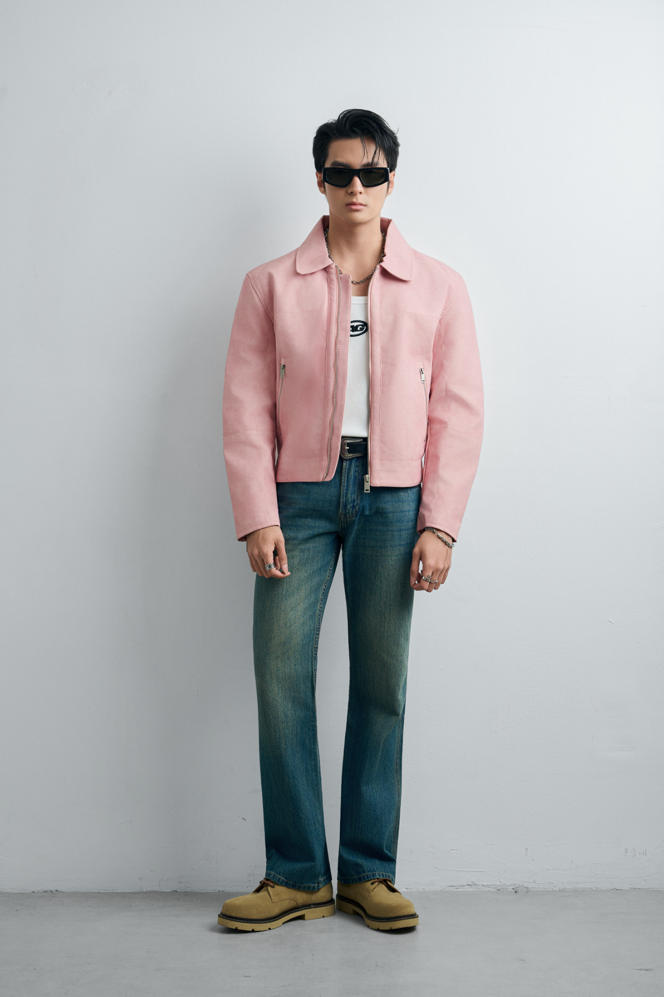 AG262 PREMIUM FAUX LEATHER JACKET - PINK