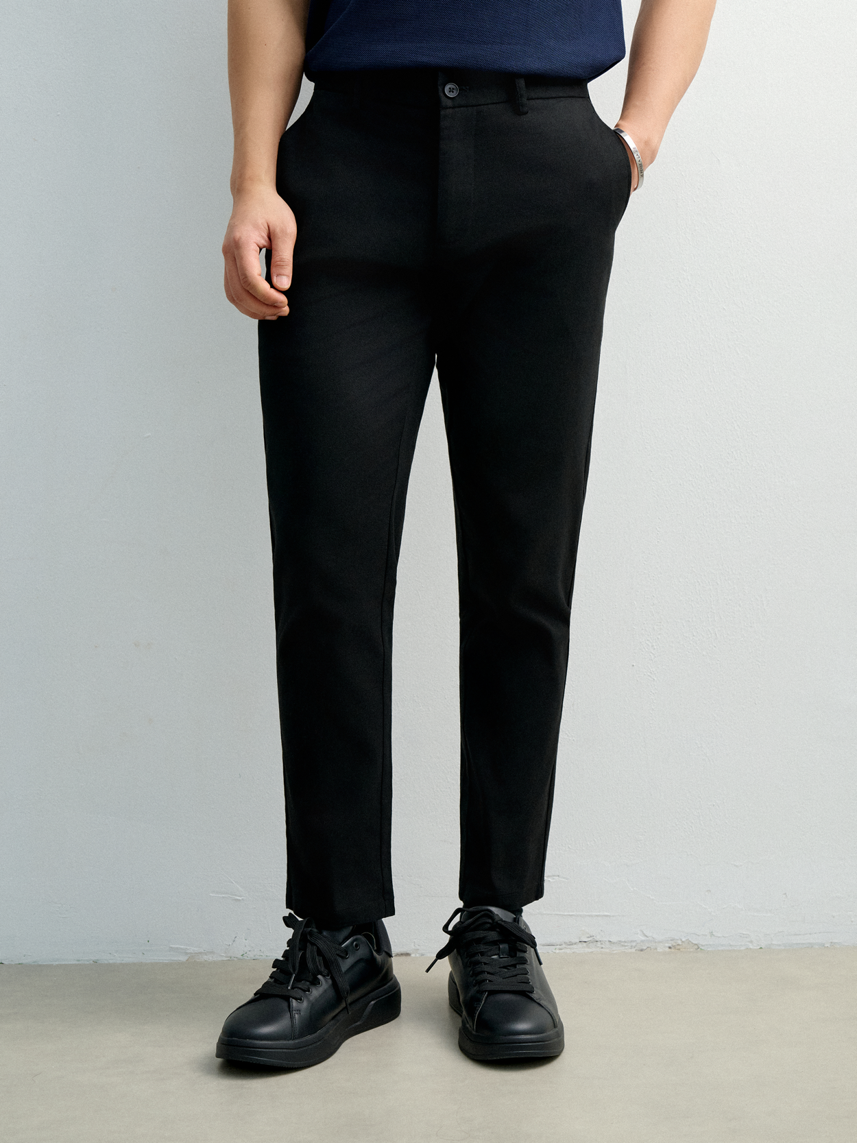 AG518 PREMIUM SLIMFIT KHAKI TROUSERS - BLACK