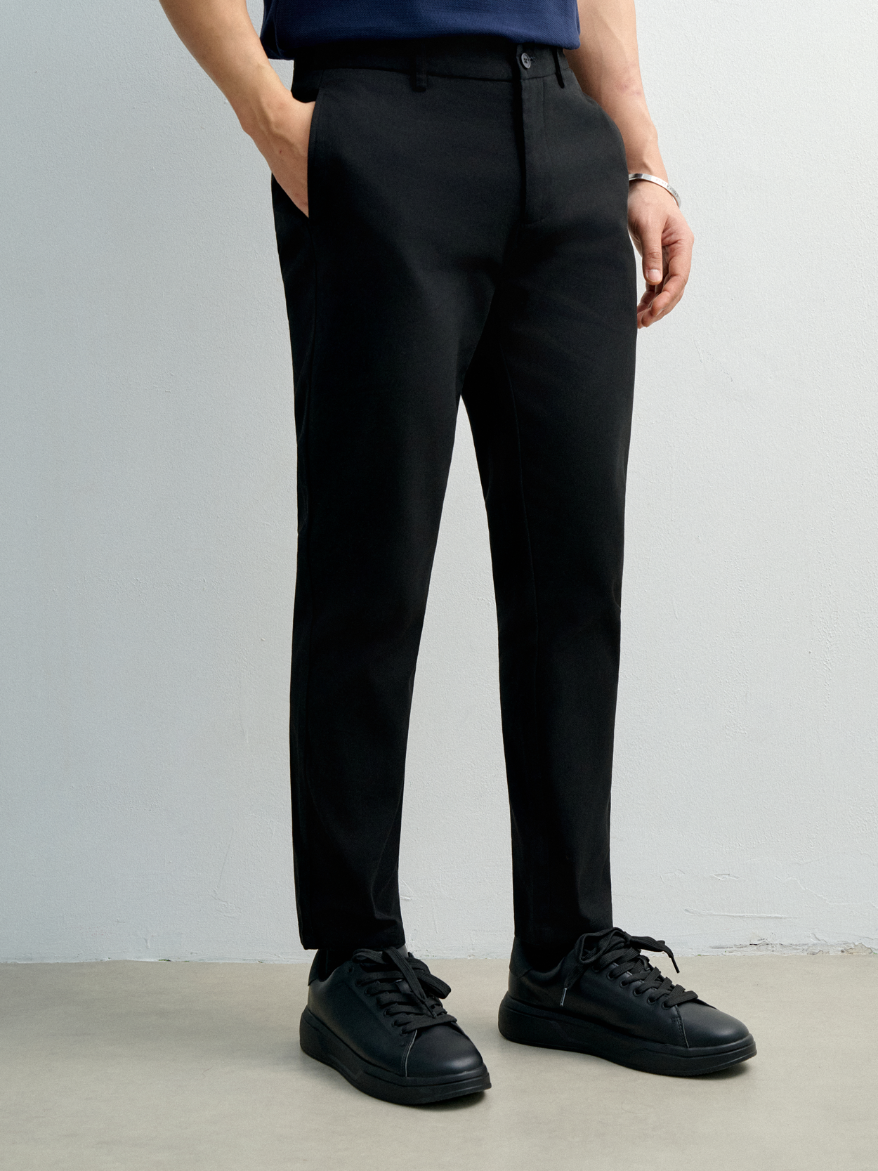 AG518 PREMIUM SLIMFIT KHAKI TROUSERS - BLACK