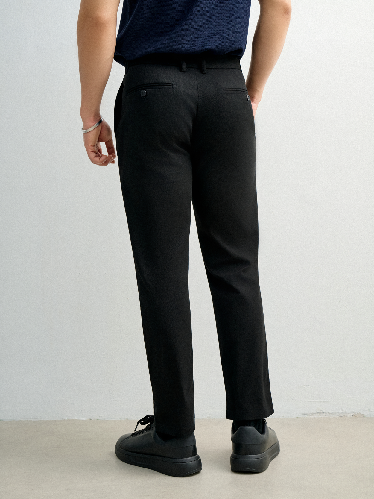 AG518 PREMIUM SLIMFIT KHAKI TROUSERS - BLACK