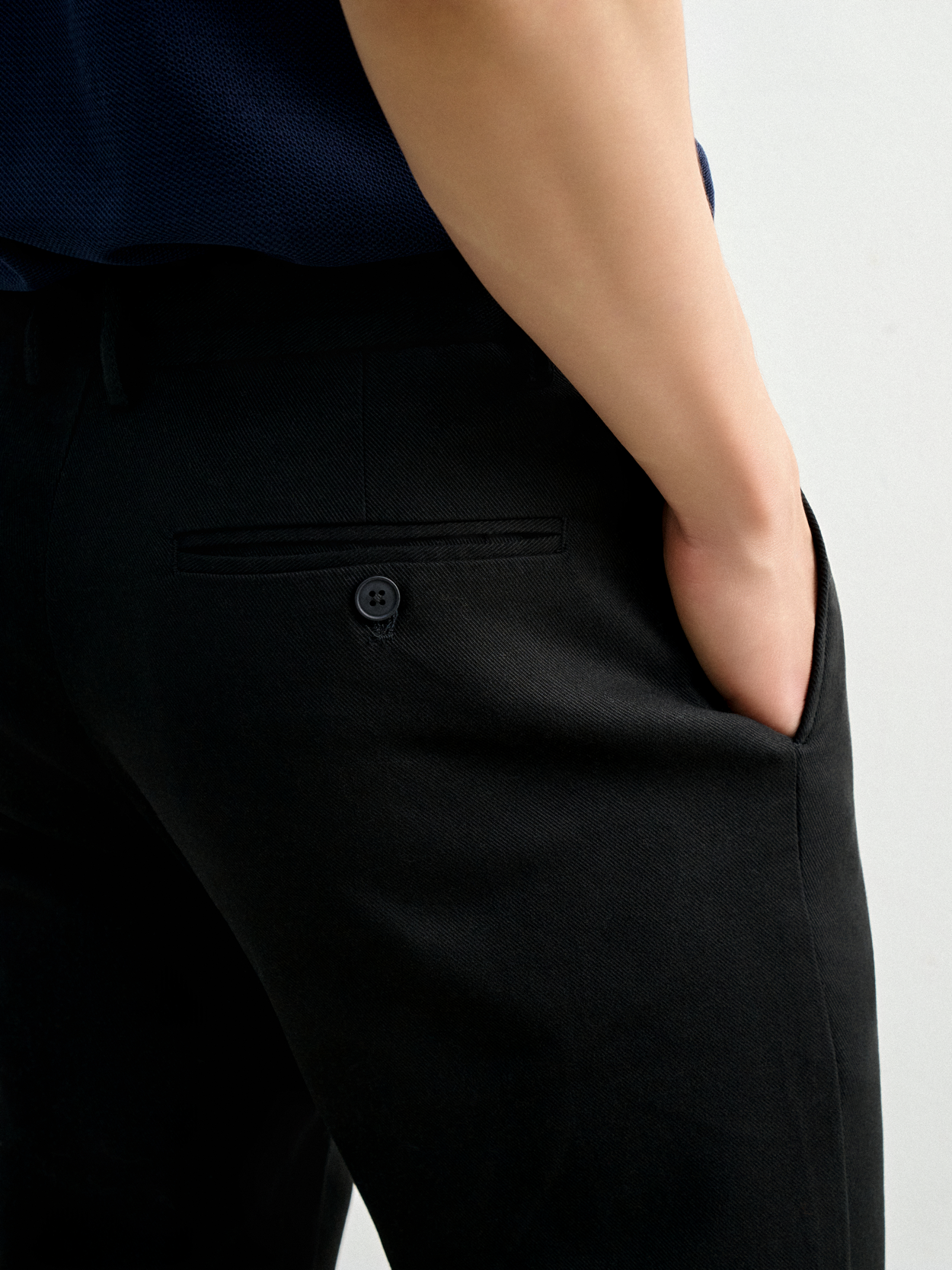AG518 PREMIUM SLIMFIT KHAKI TROUSERS - BLACK