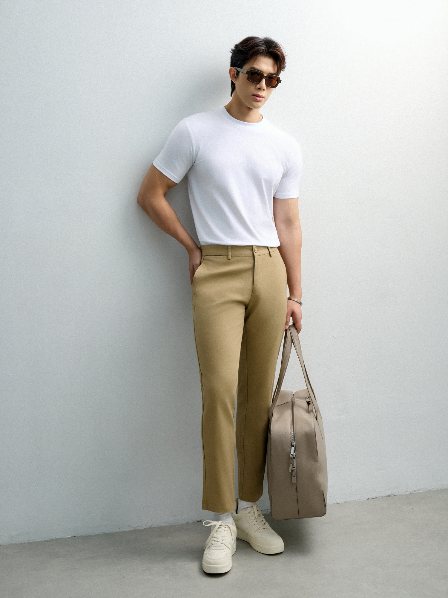 AG518 PREMIUM SLIMFIT KHAKI TROUSERS - BROWN