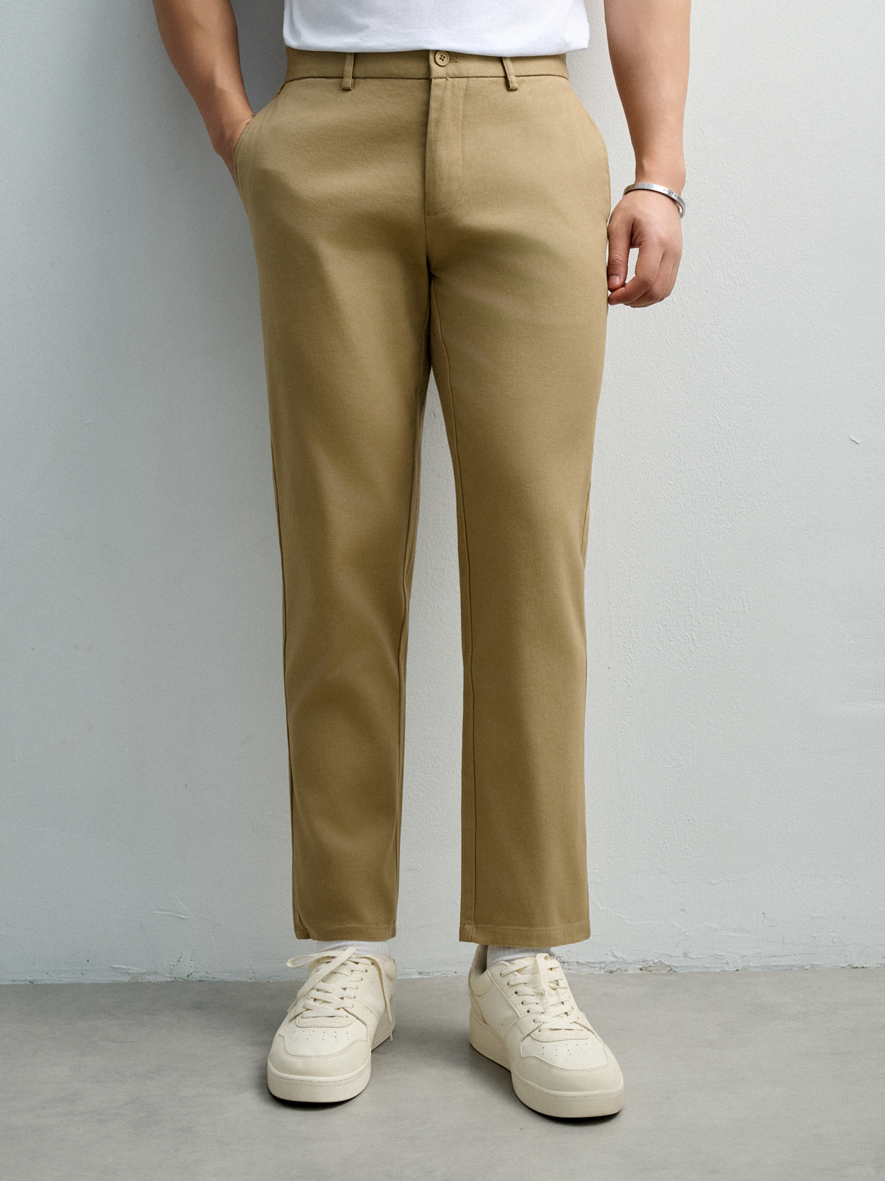 AG518 PREMIUM SLIMFIT KHAKI TROUSERS - BROWN