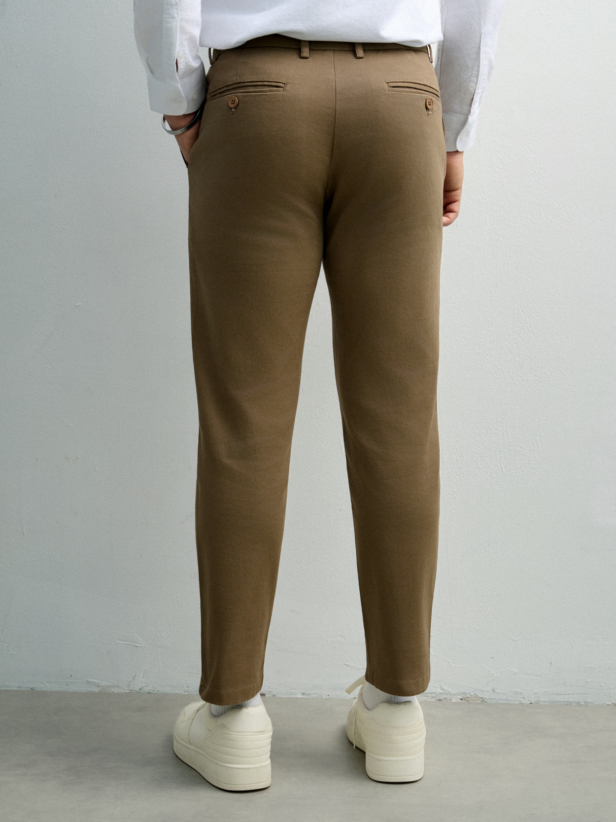 AG518 PREMIUM SLIMFIT KHAKI TROUSERS - DARK BROWN