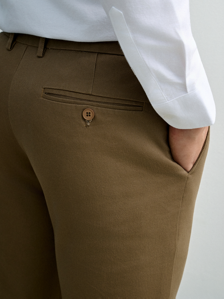  AG518 PREMIUM SLIMFIT KHAKI TROUSERS - DARK BROWN 
