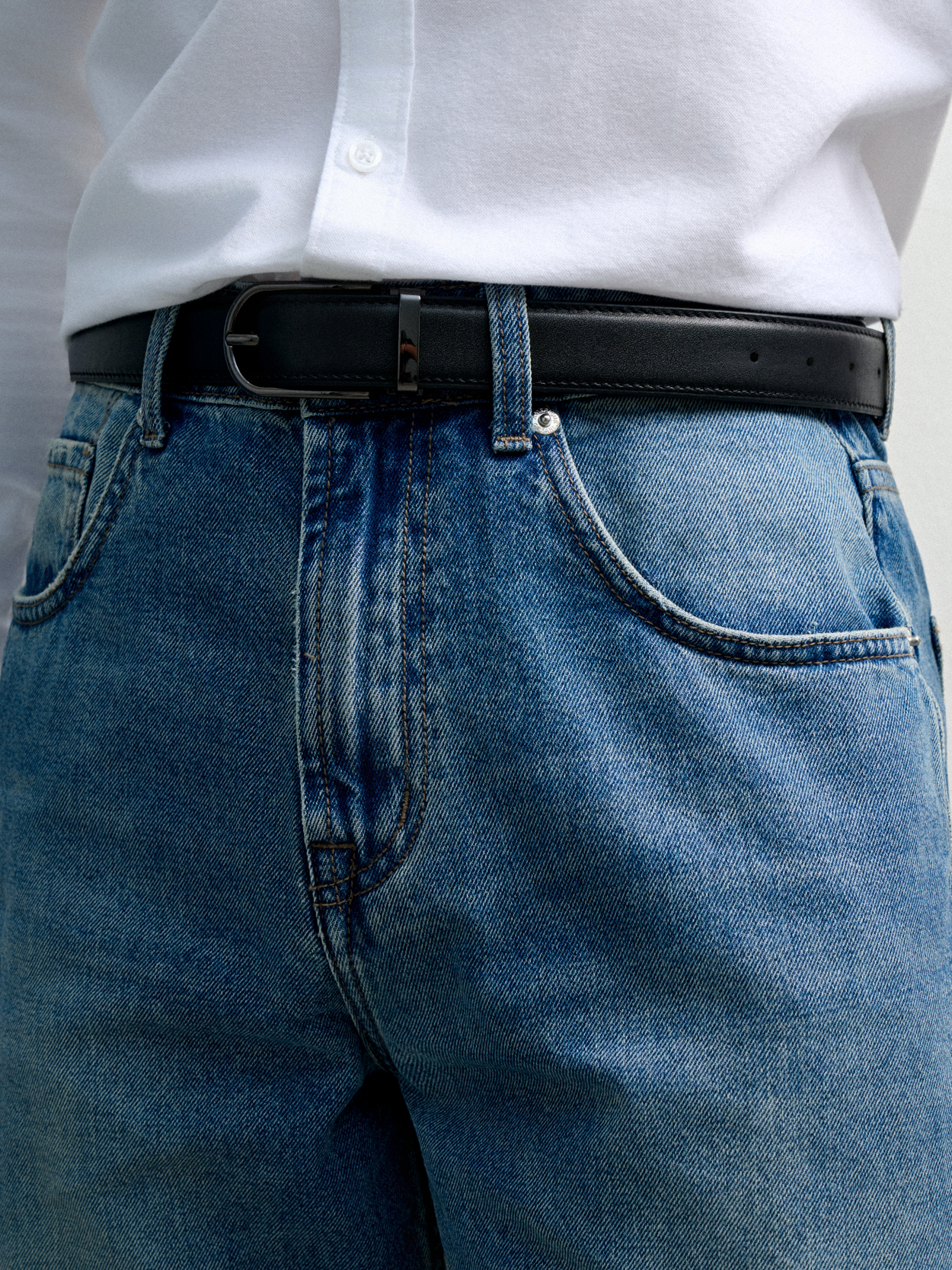 AG LEATHER BELT BROWN - OVAL HEAD