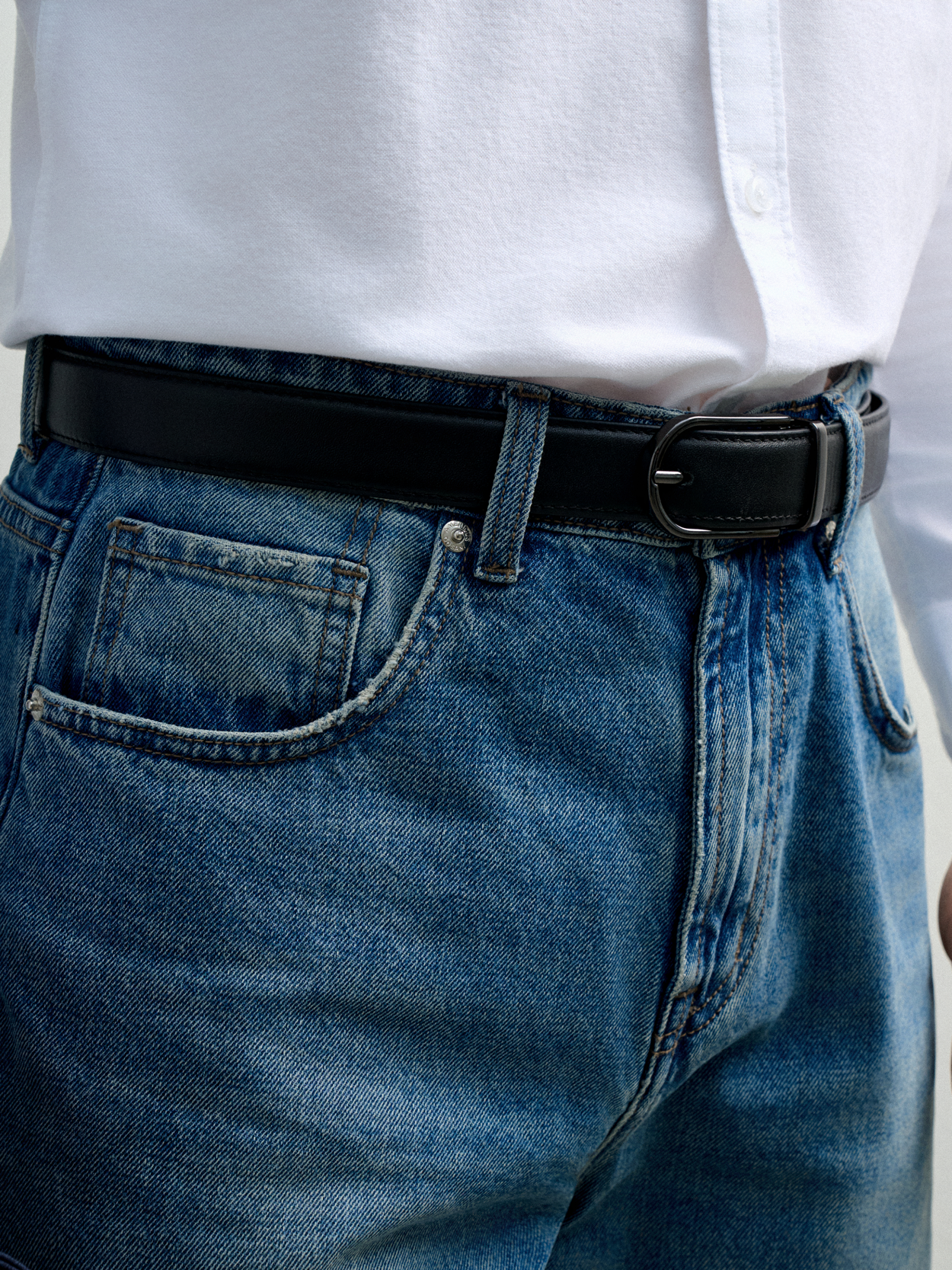 AG LEATHER BELT BROWN - OVAL HEAD