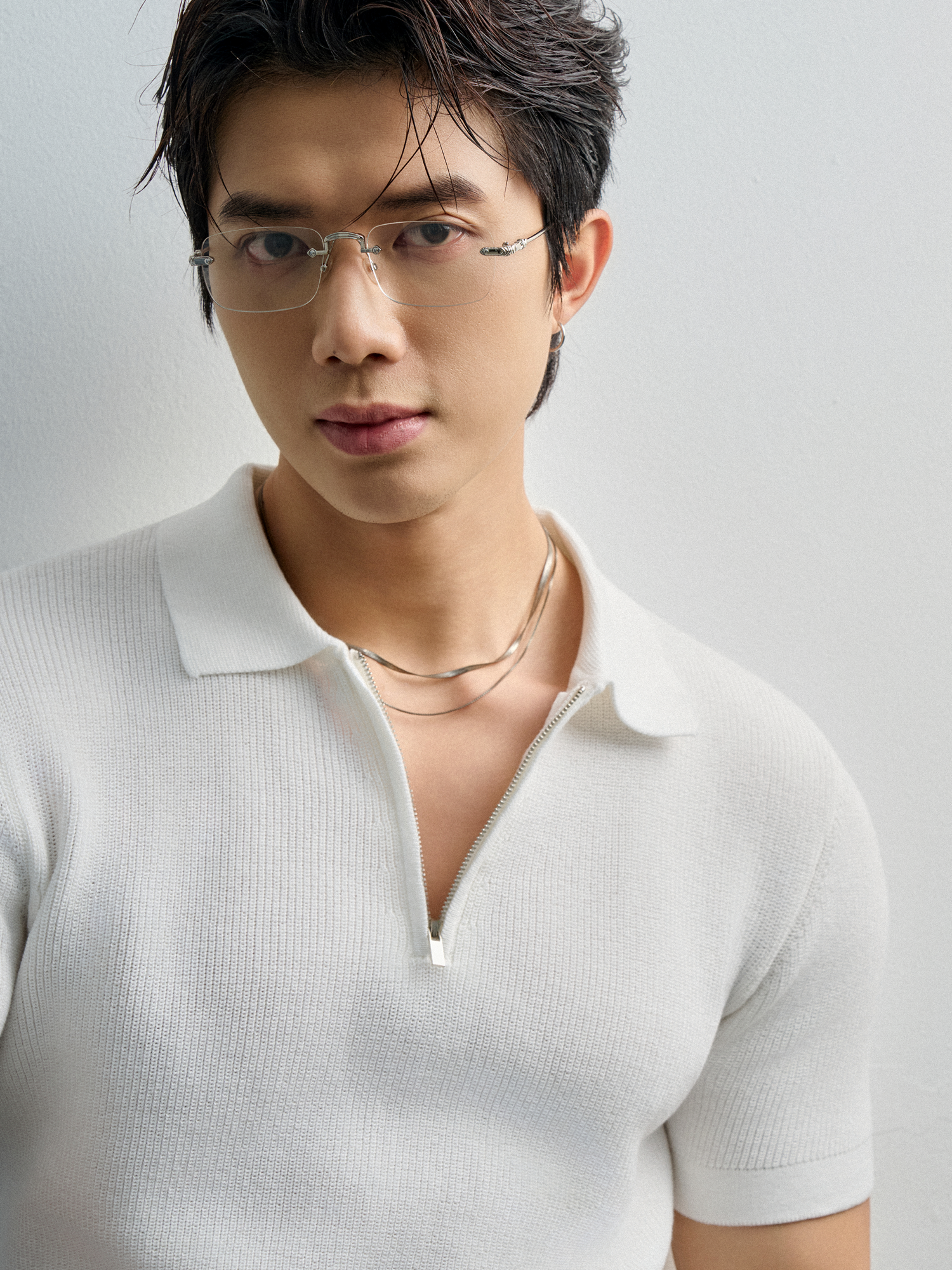 AG767 PREMIUM REGULAR FIT KNIT POLO - WHITE