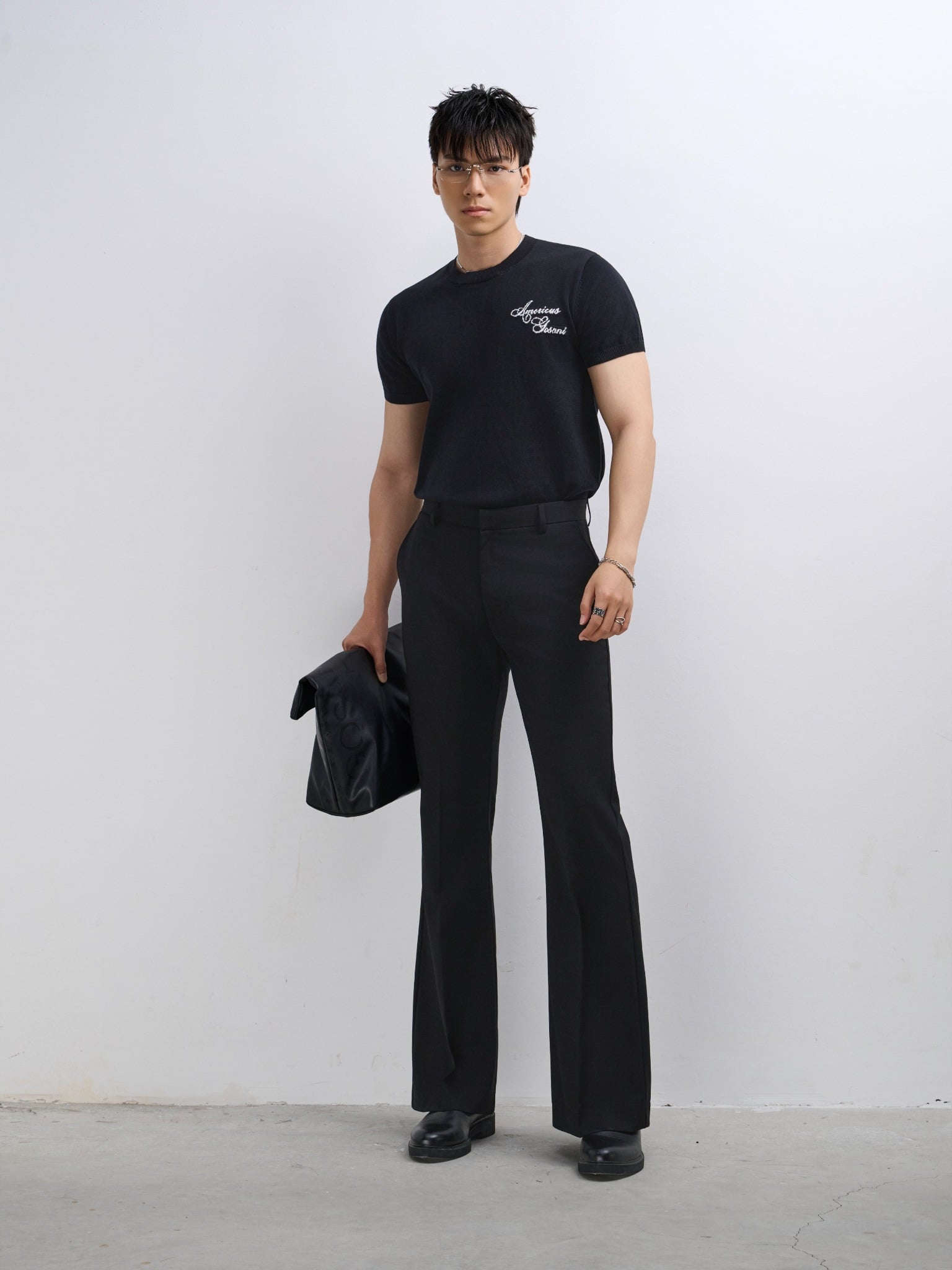 AG432 PREMIUM REGULAR FIT KNIT SHIRT - BLACK