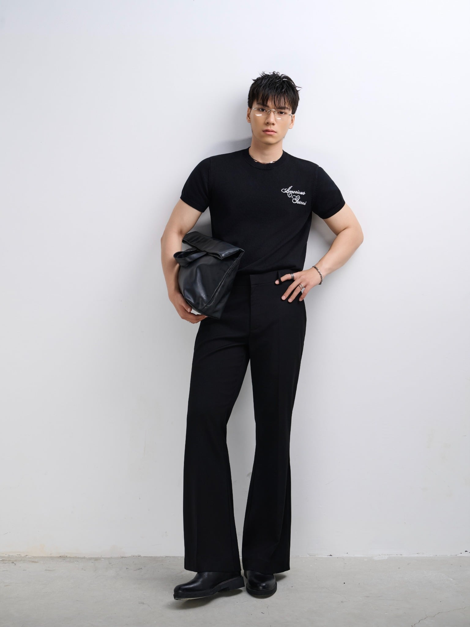 AG432 PREMIUM REGULAR FIT KNIT SHIRT - BLACK