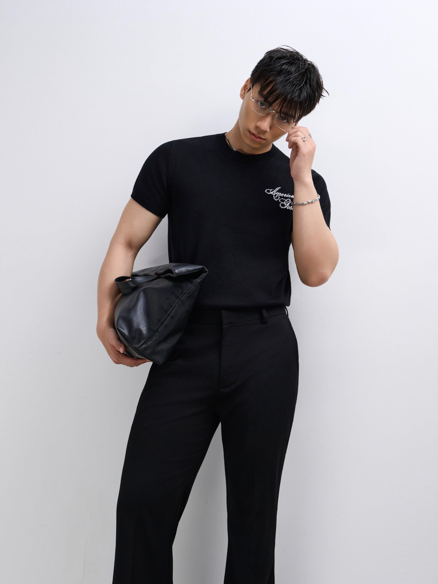 AG432 PREMIUM REGULAR FIT KNIT SHIRT - BLACK