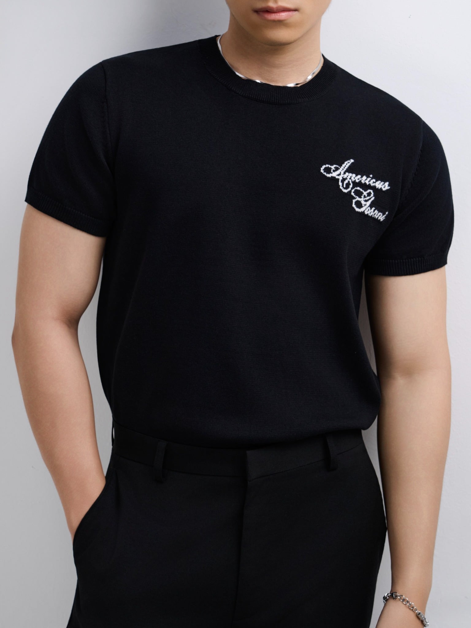 AG432 PREMIUM REGULAR FIT KNIT SHIRT - BLACK
