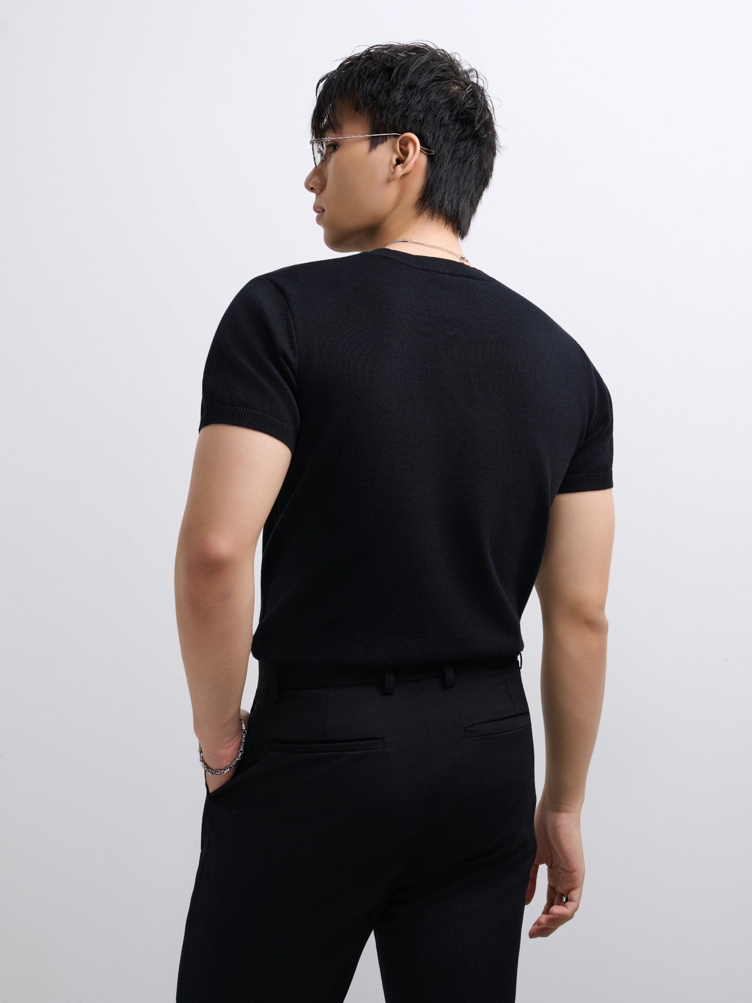 AG432 PREMIUM REGULAR FIT KNIT SHIRT - BLACK