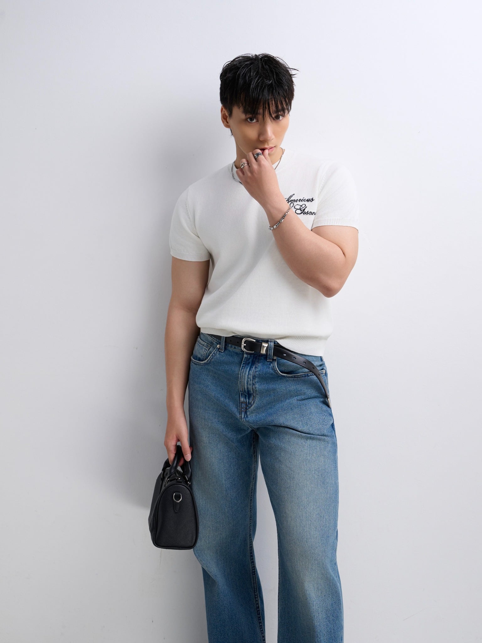 AG432 PREMIUM REGULAR FIT KNIT SHIRT - WHITE