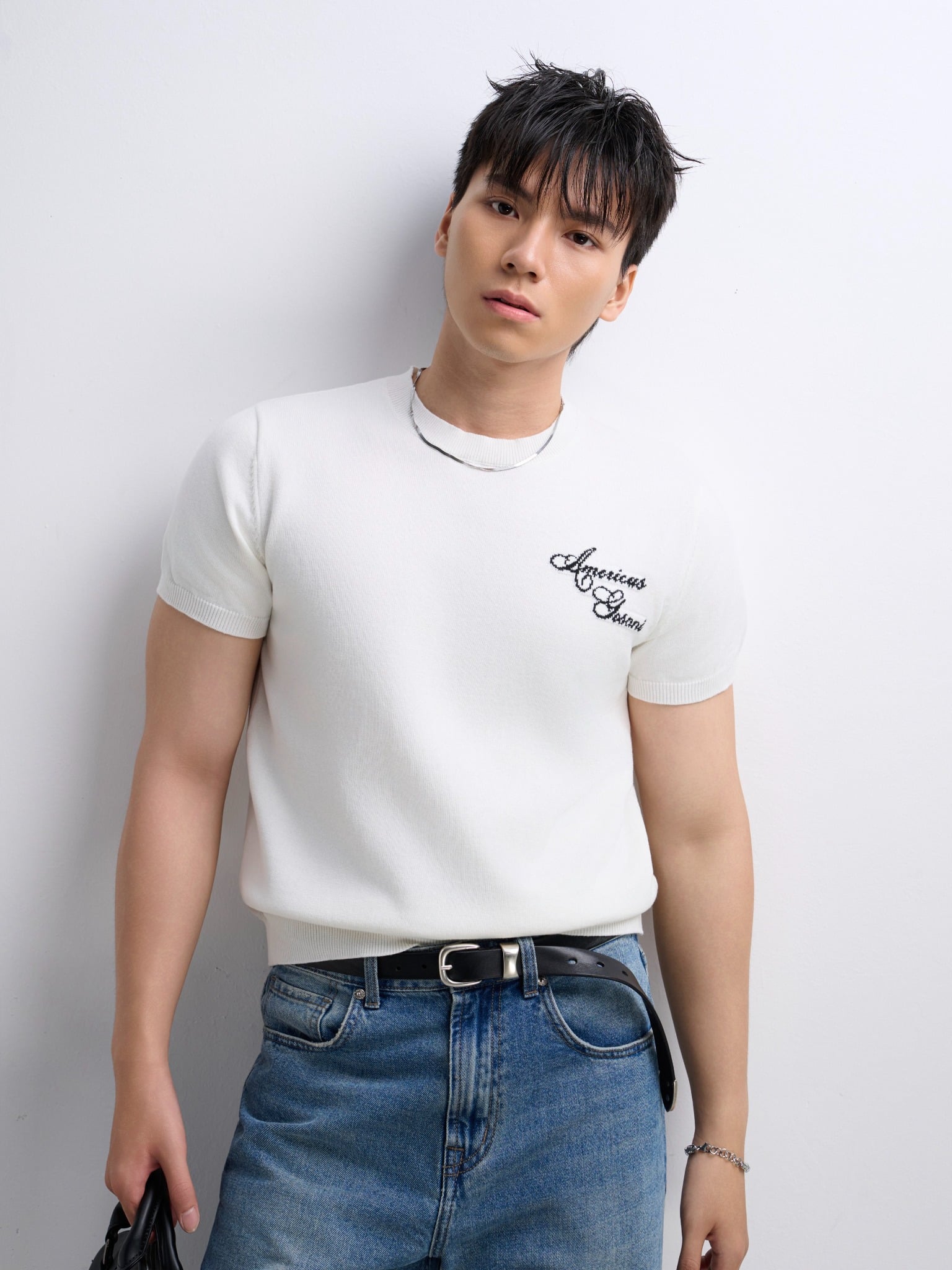 AG432 PREMIUM REGULAR FIT KNIT SHIRT - WHITE