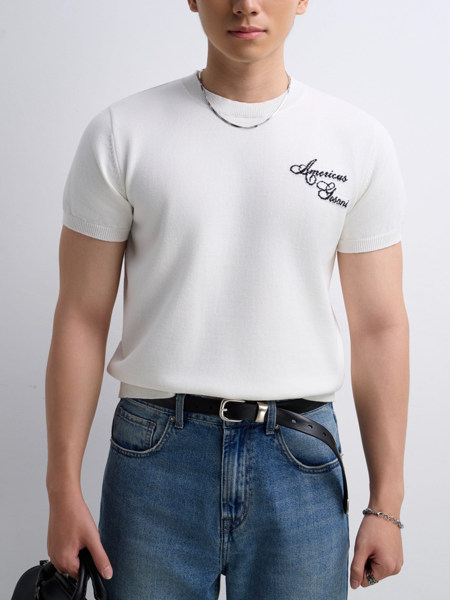 AG432 PREMIUM REGULAR FIT KNIT SHIRT - WHITE