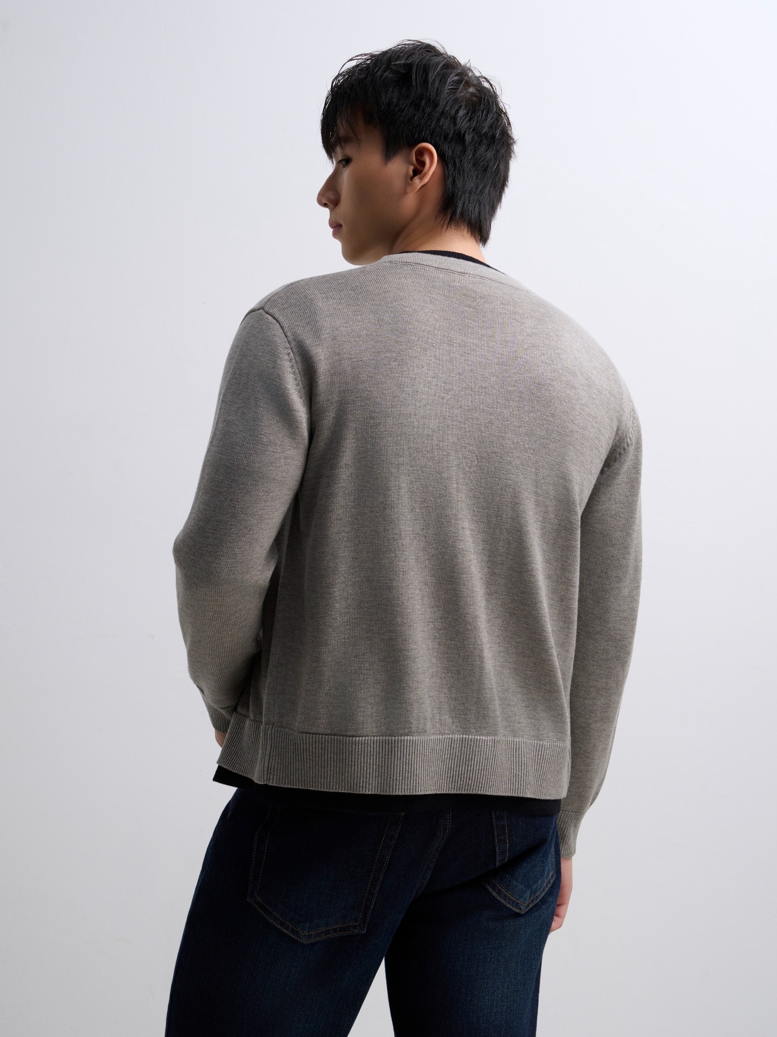 AG436 PREMIUM REGULAR FIT CARDIGAN - GREY