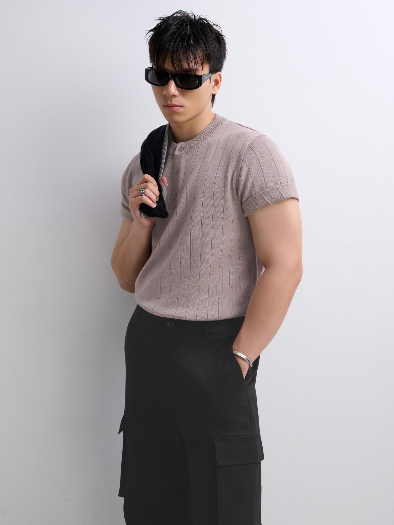 AG743 PREMIUM REGULAR FIT KNIT TSHIRT - DUSKY PINK