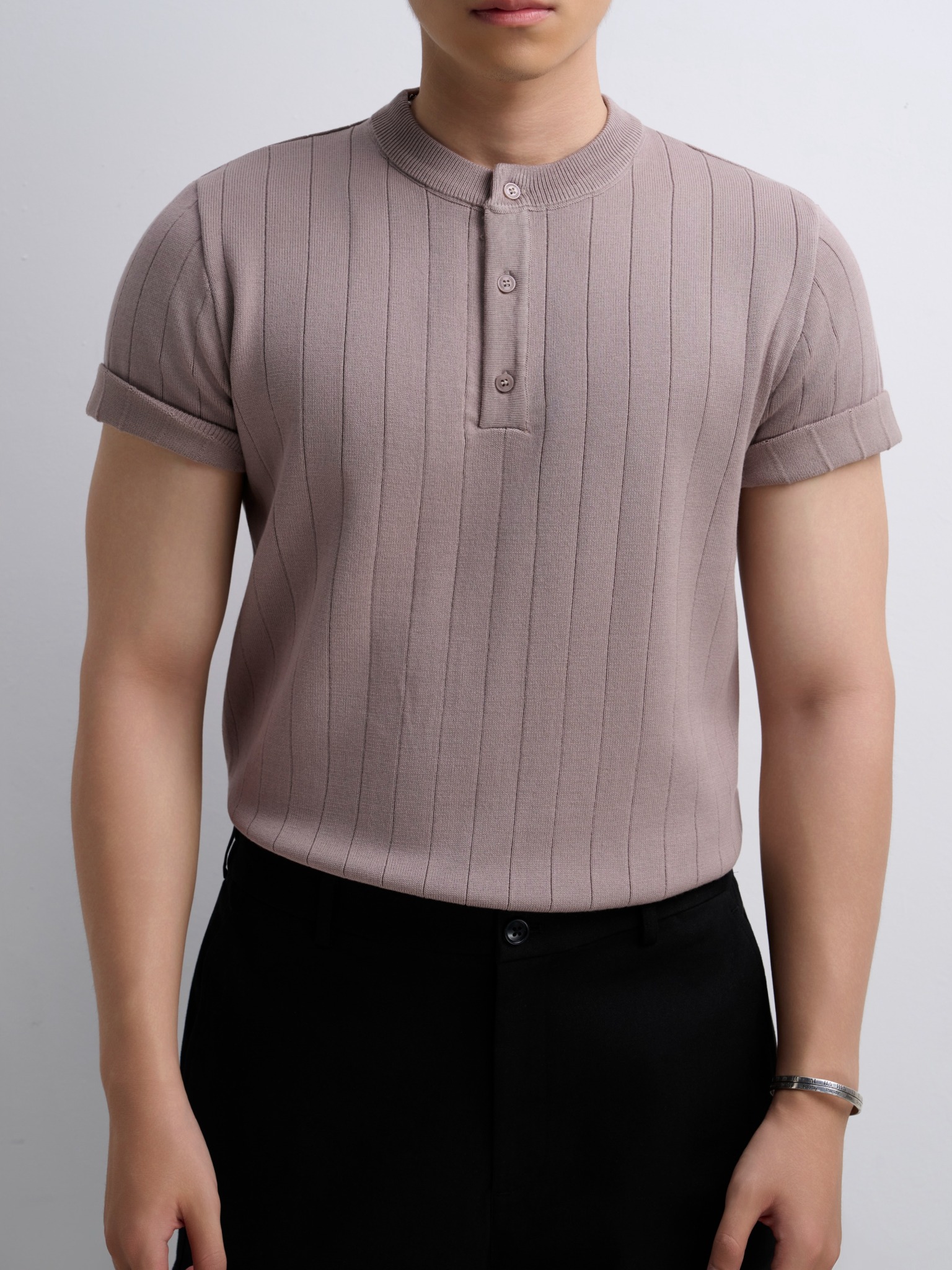 AG743 PREMIUM REGULAR FIT KNIT TSHIRT - DUSKY PINK