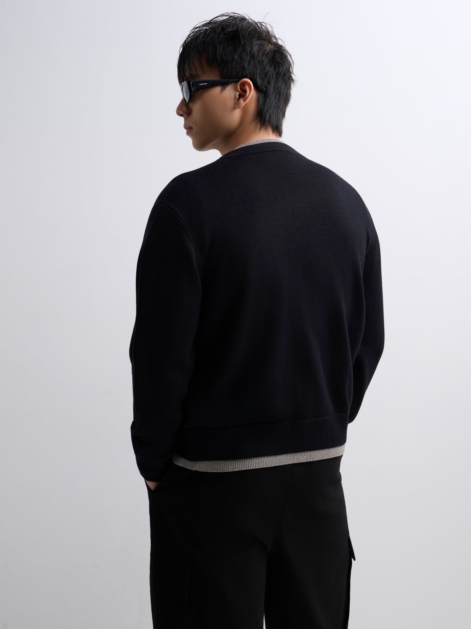 AG436 PREMIUM REGULAR FIT CARDIGAN - BLACK