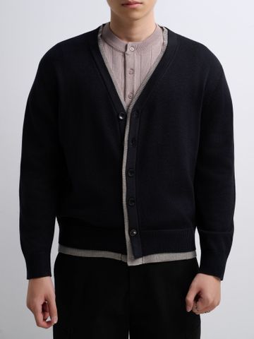 AG436 PREMIUM REGULAR FIT CARDIGAN - BLACK