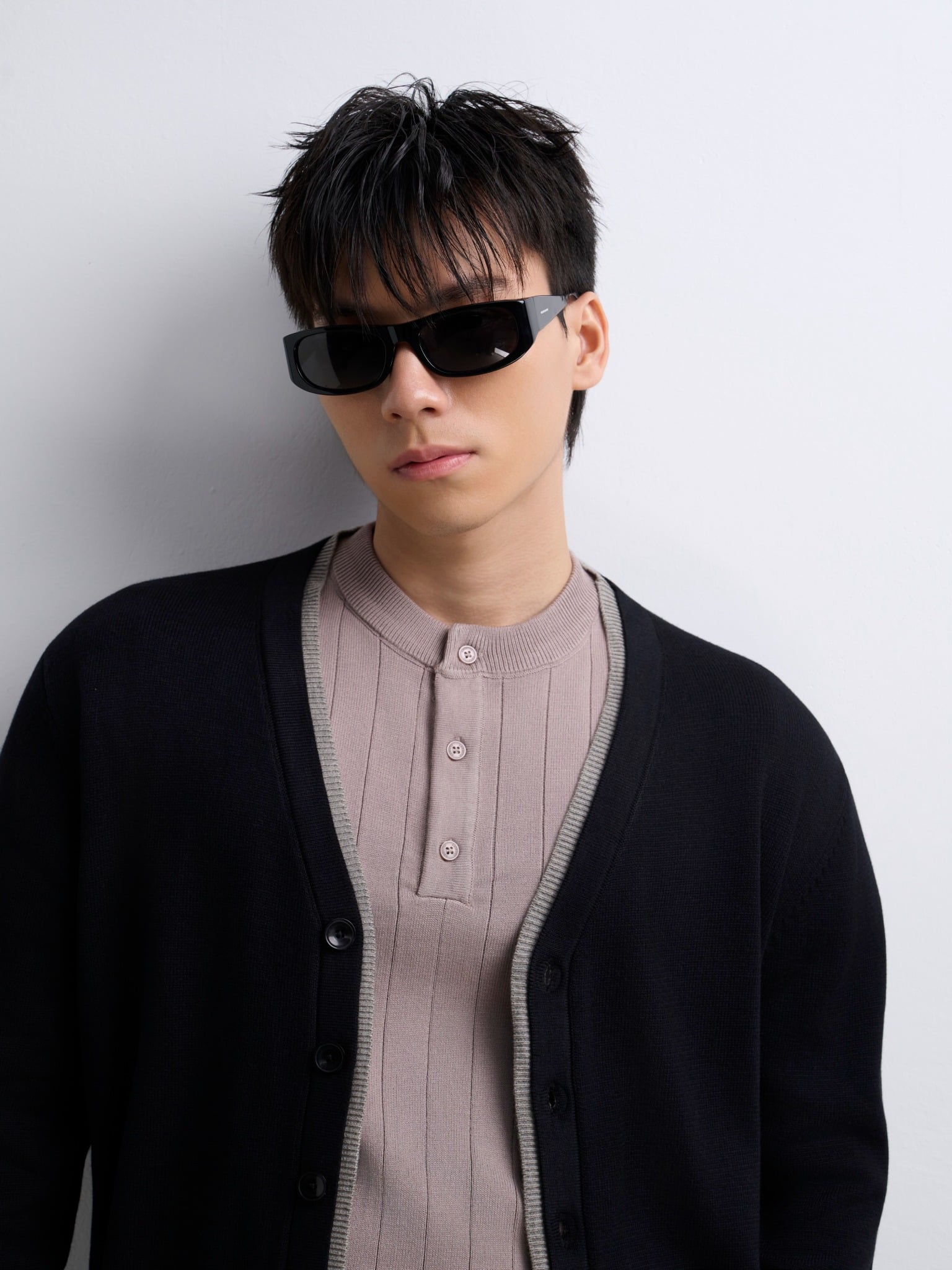 AG436 PREMIUM REGULAR FIT CARDIGAN - BLACK