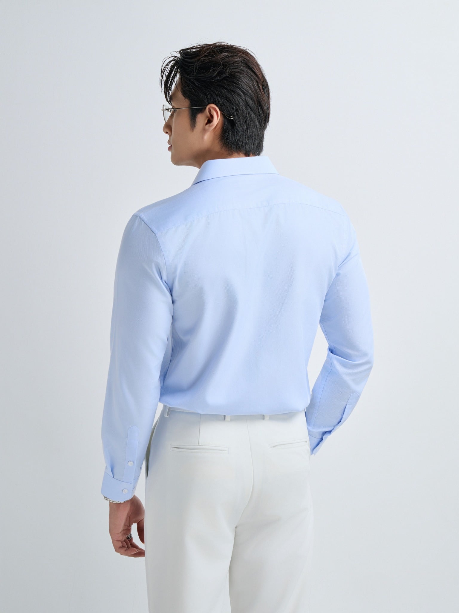 AG1P2 PREMIUM SLIMFIT TEXTURE SHIRT - LIGHT BLUE