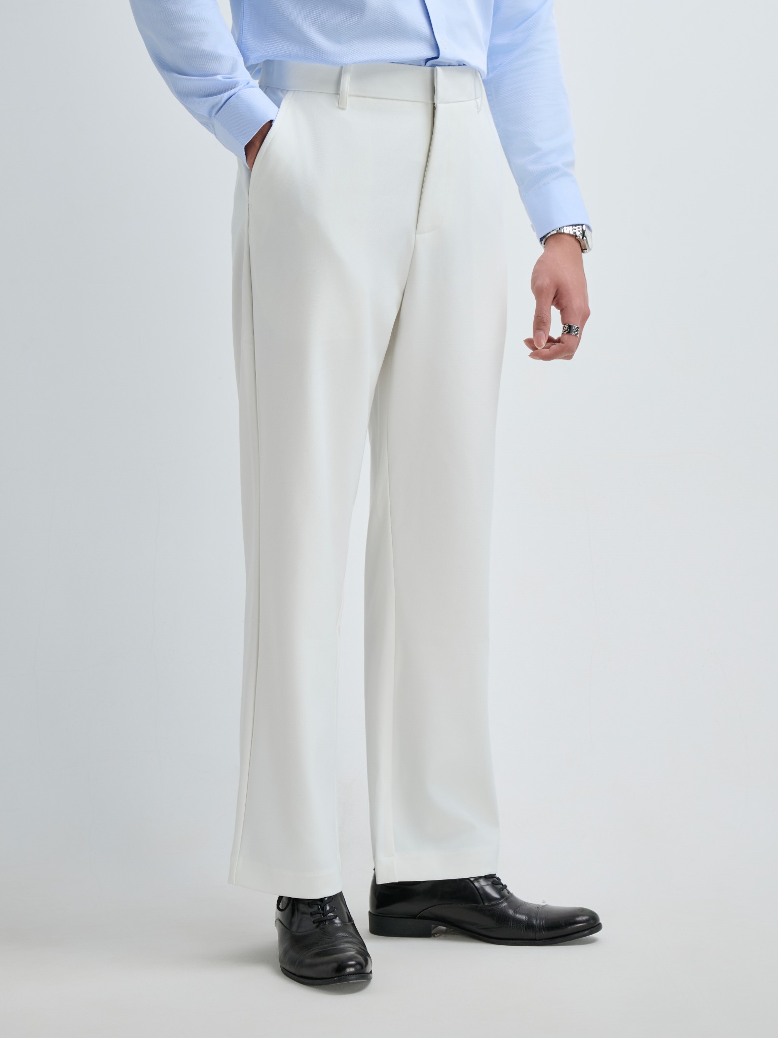 AGHT14 PREMIUM REGULAR FIT TROUSERS - WHITE