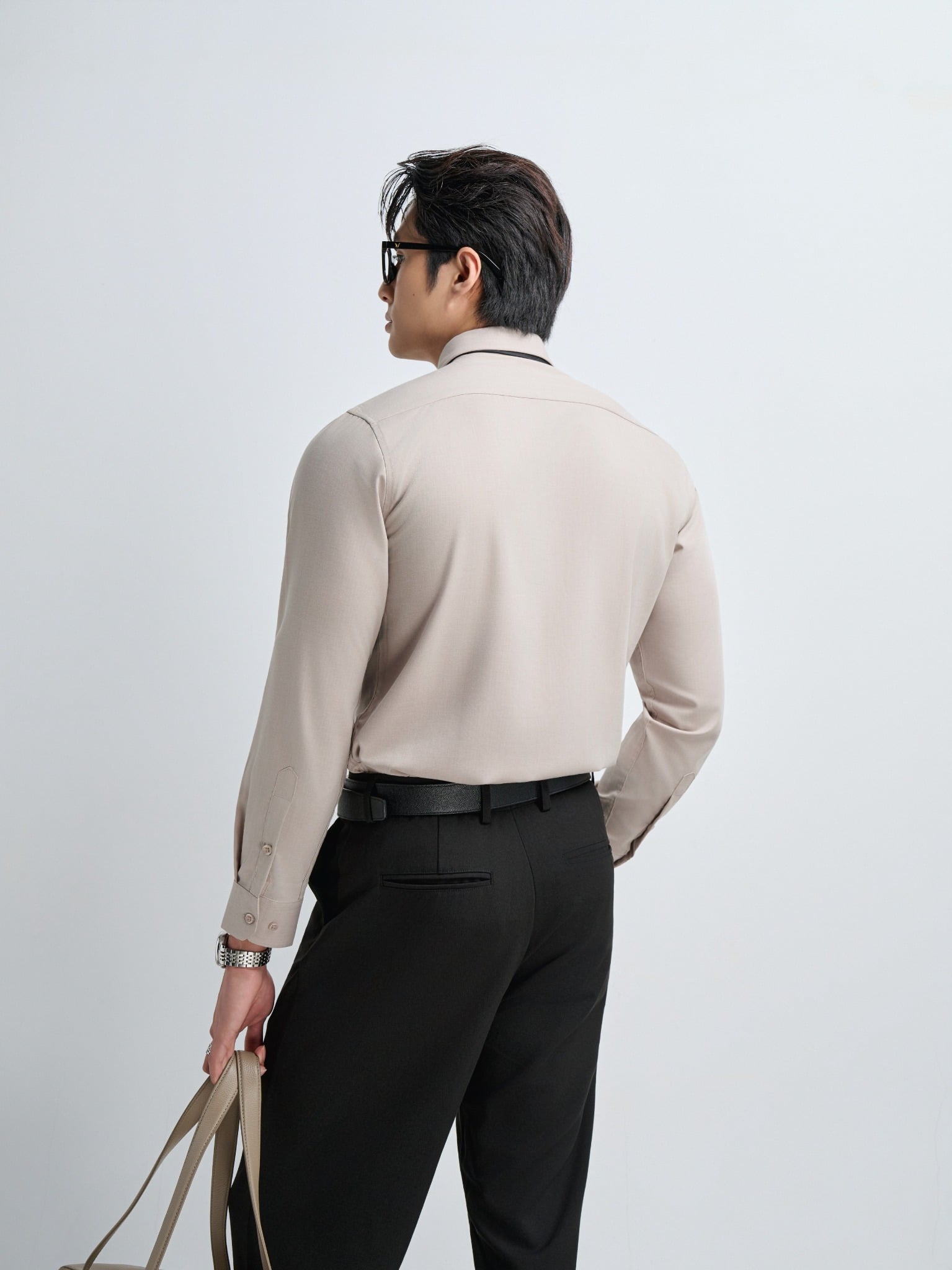 AG007 PREMIUM SLIMFIT TEXTURE SHIRT - BROWN