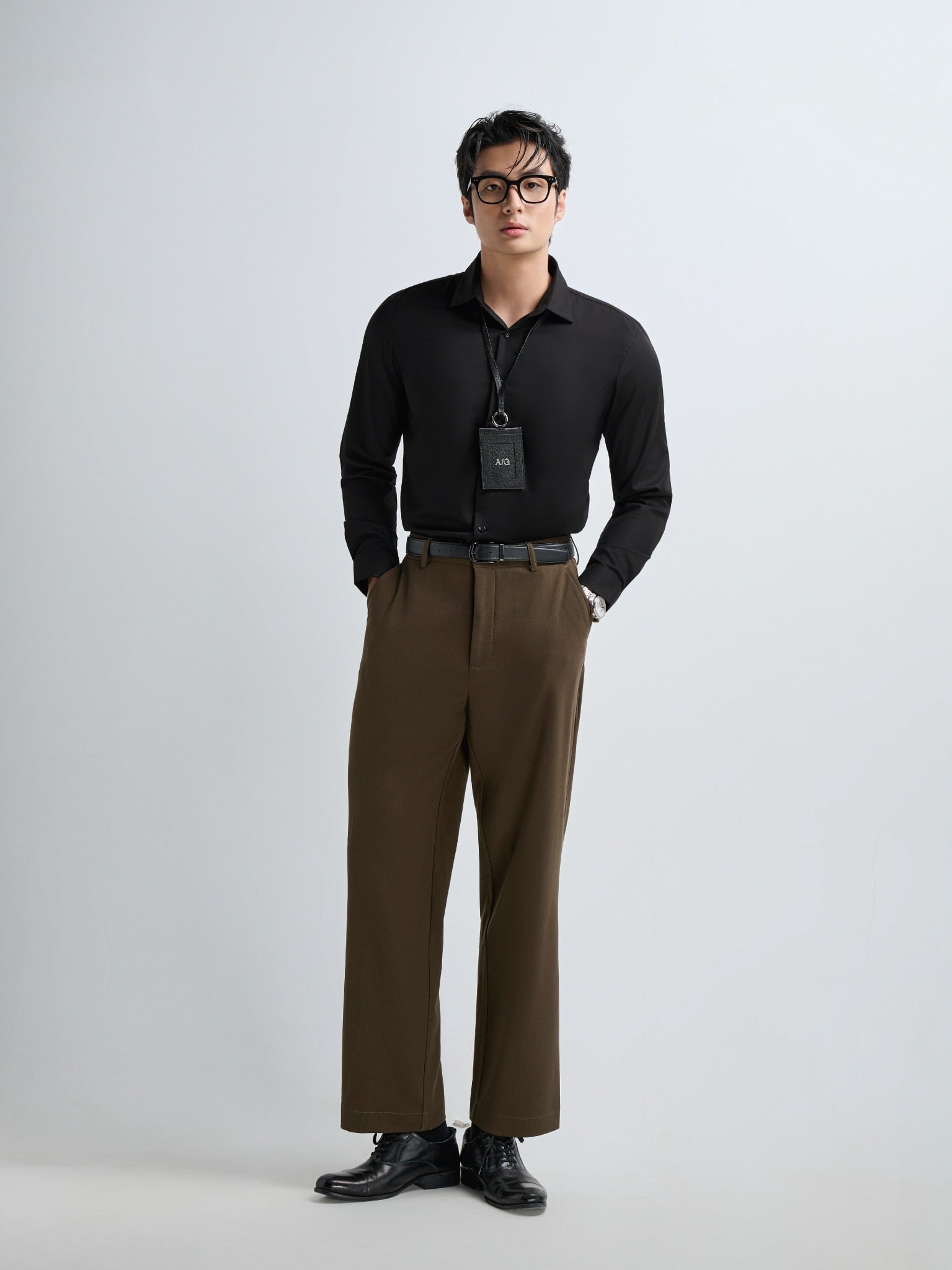 AG009 PREMIUM SLIMFIT SHIRT - BLACK