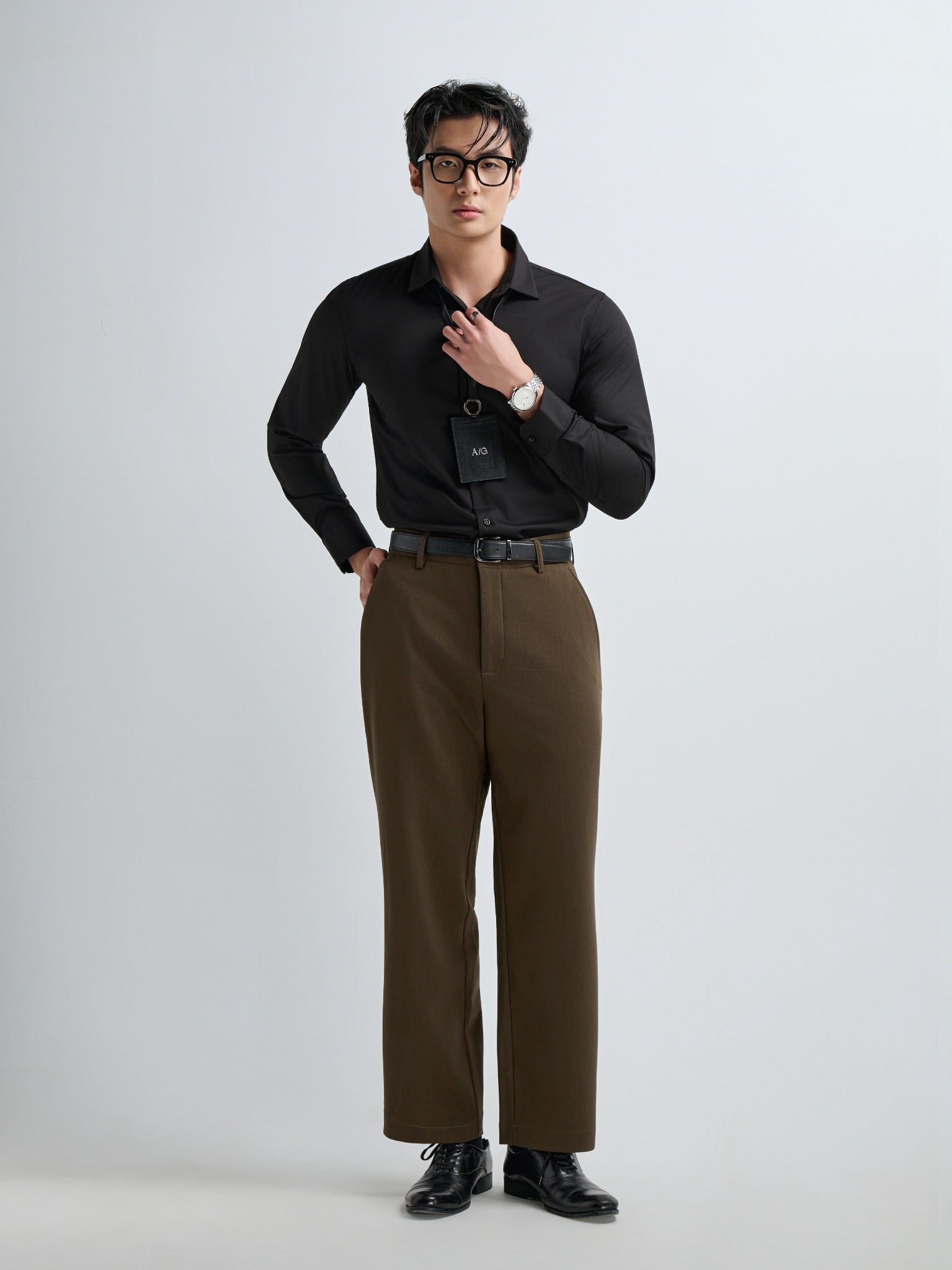 AG009 PREMIUM SLIMFIT SHIRT - BLACK
