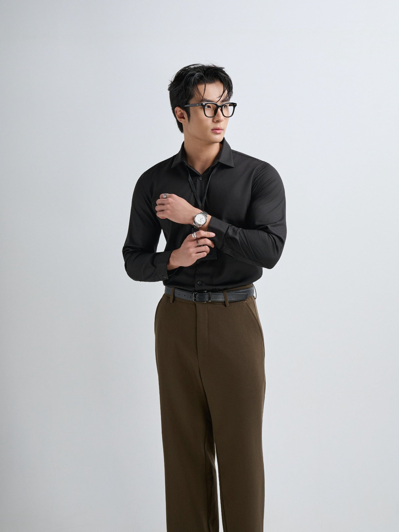 AG009 PREMIUM SLIMFIT SHIRT - BLACK