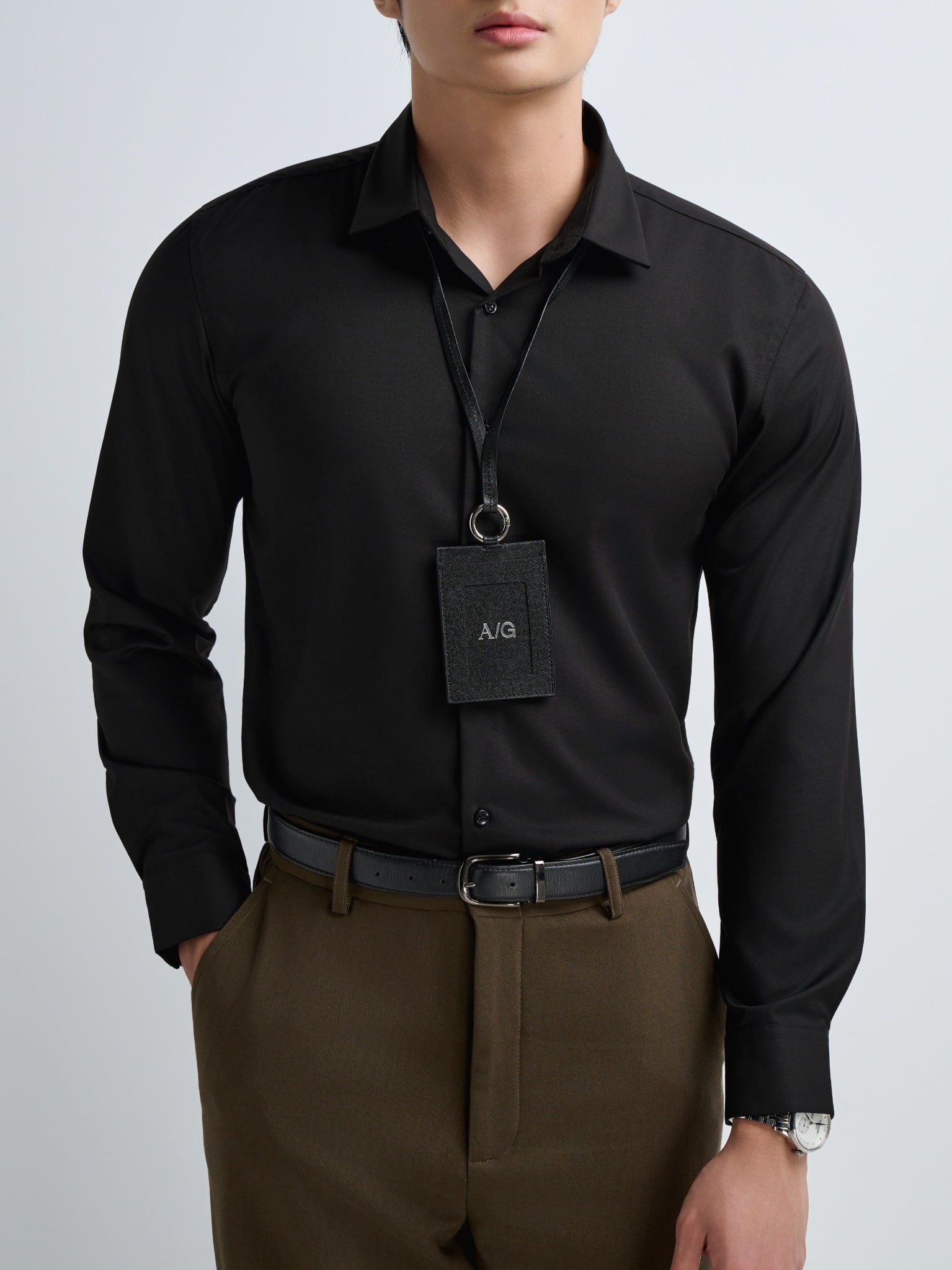 AG009 PREMIUM SLIMFIT SHIRT - BLACK