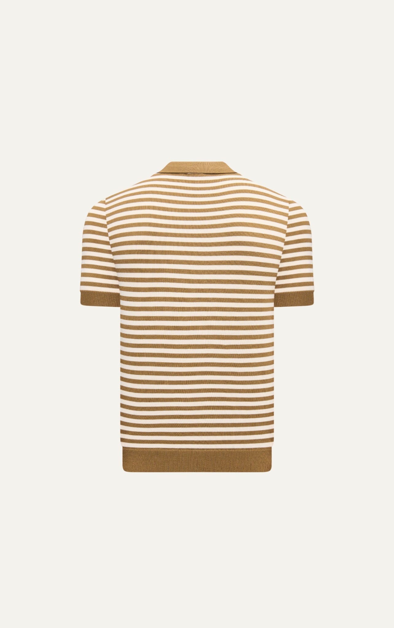 N563 CONTRAST STRIPED BUTTONLESS POLO -  OFF-WHITE
