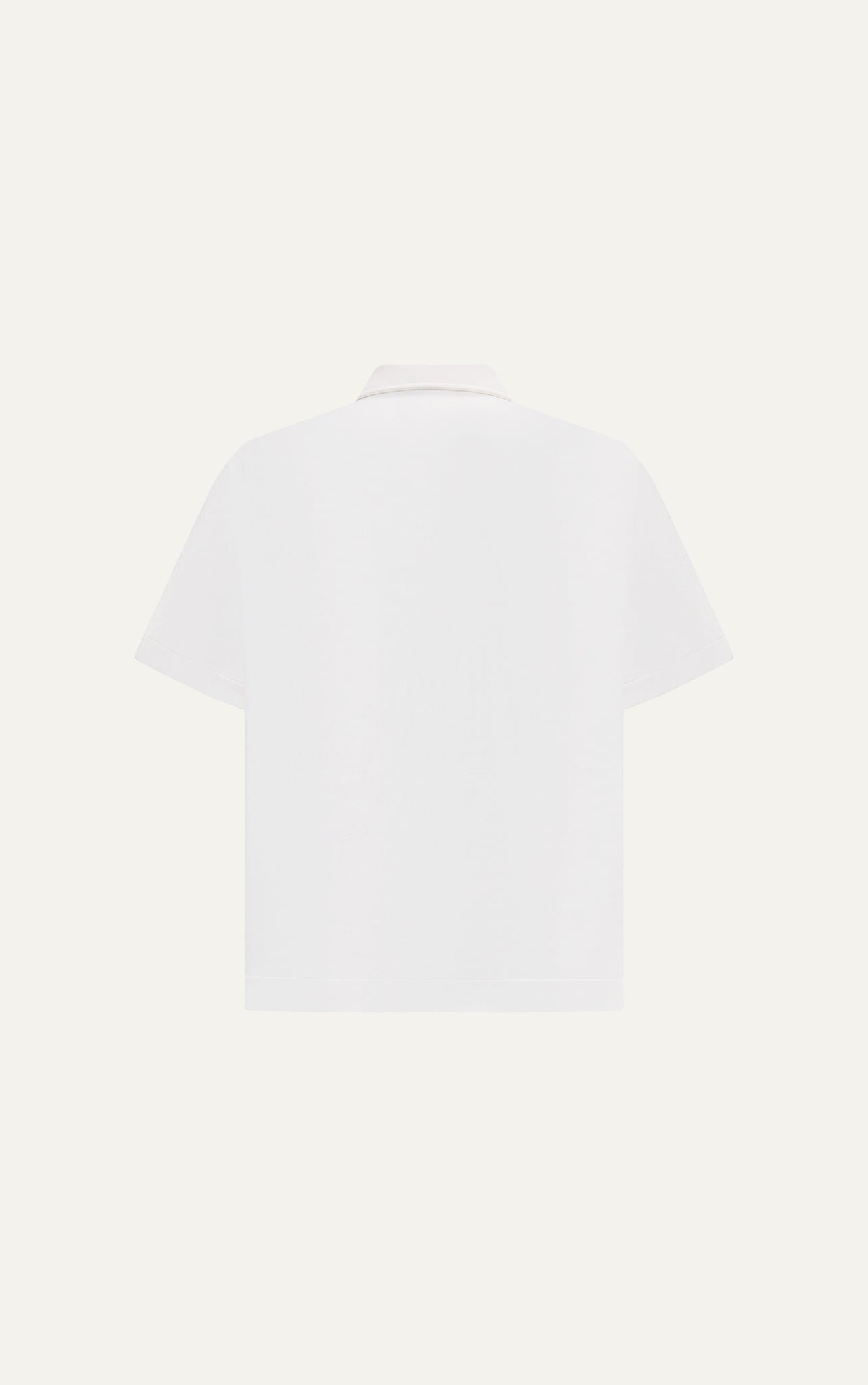 R1 LOOSE FIT POLO ZIP A/G LOGO - WHITE