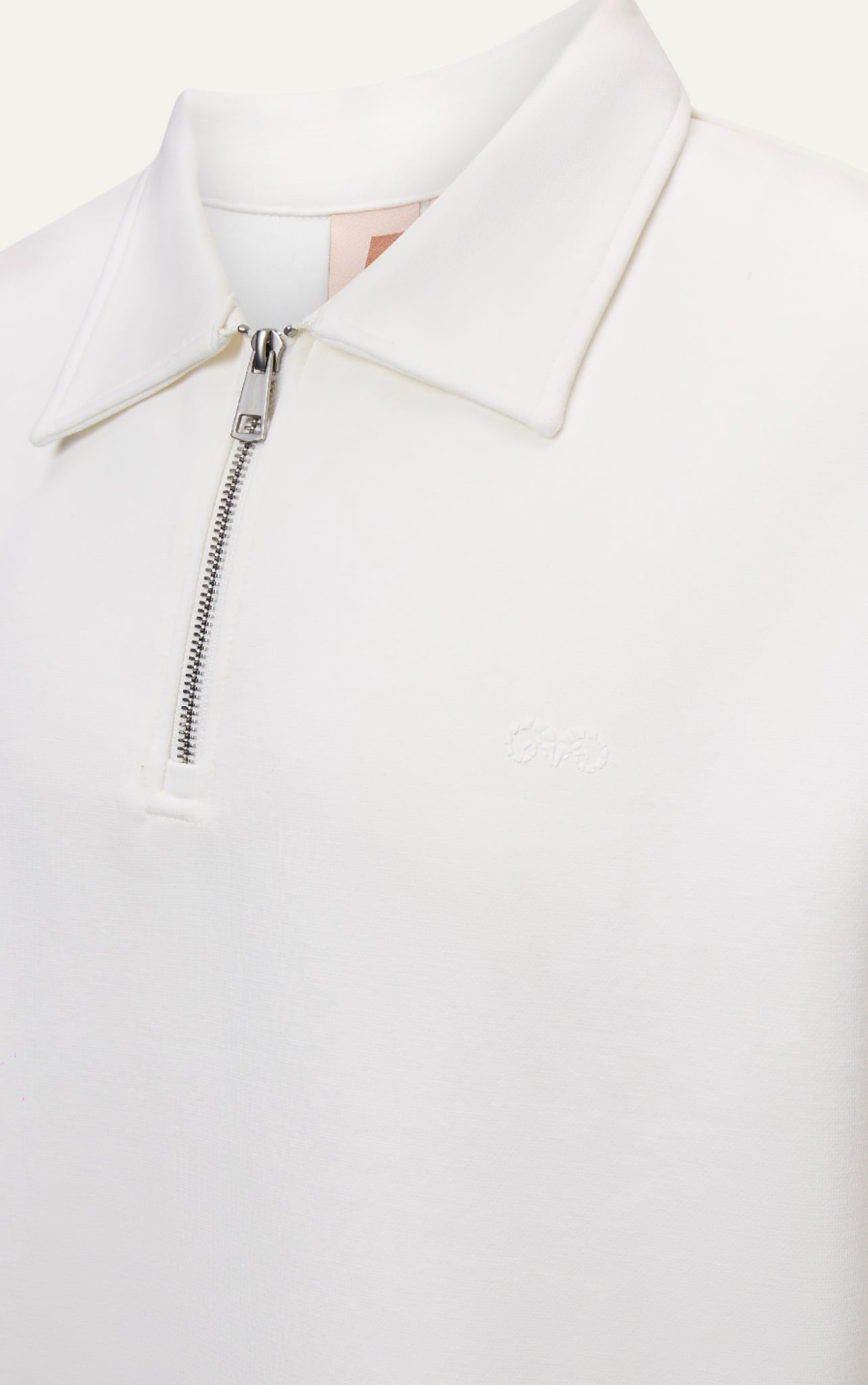 R1 LOOSE FIT POLO ZIP A/G LOGO - WHITE