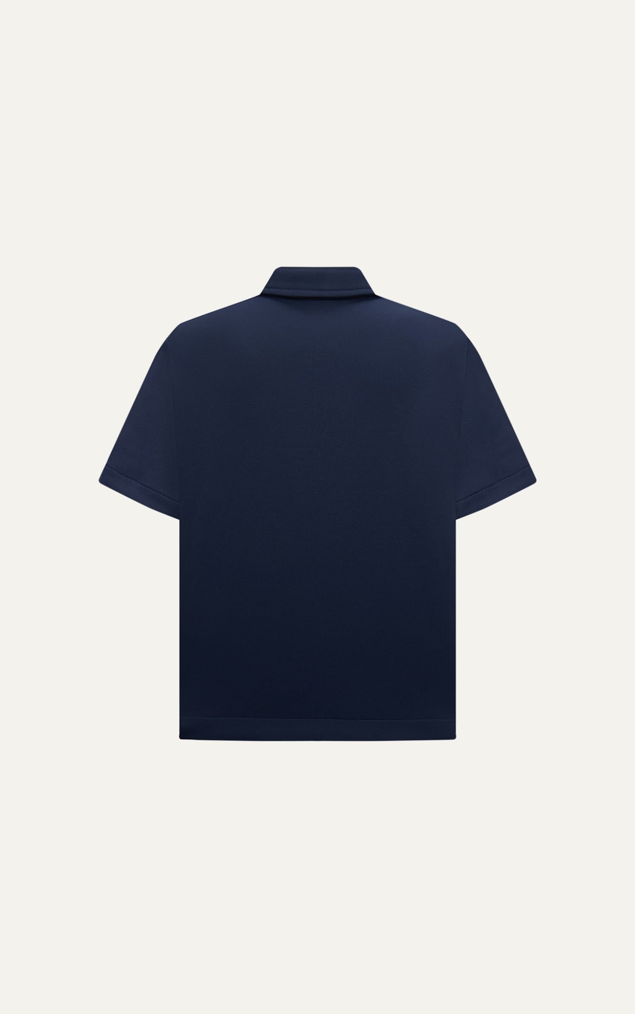 R2 STUDIO LOOSE FIT POLO ZIP A/G LOGO - DARK BLUE