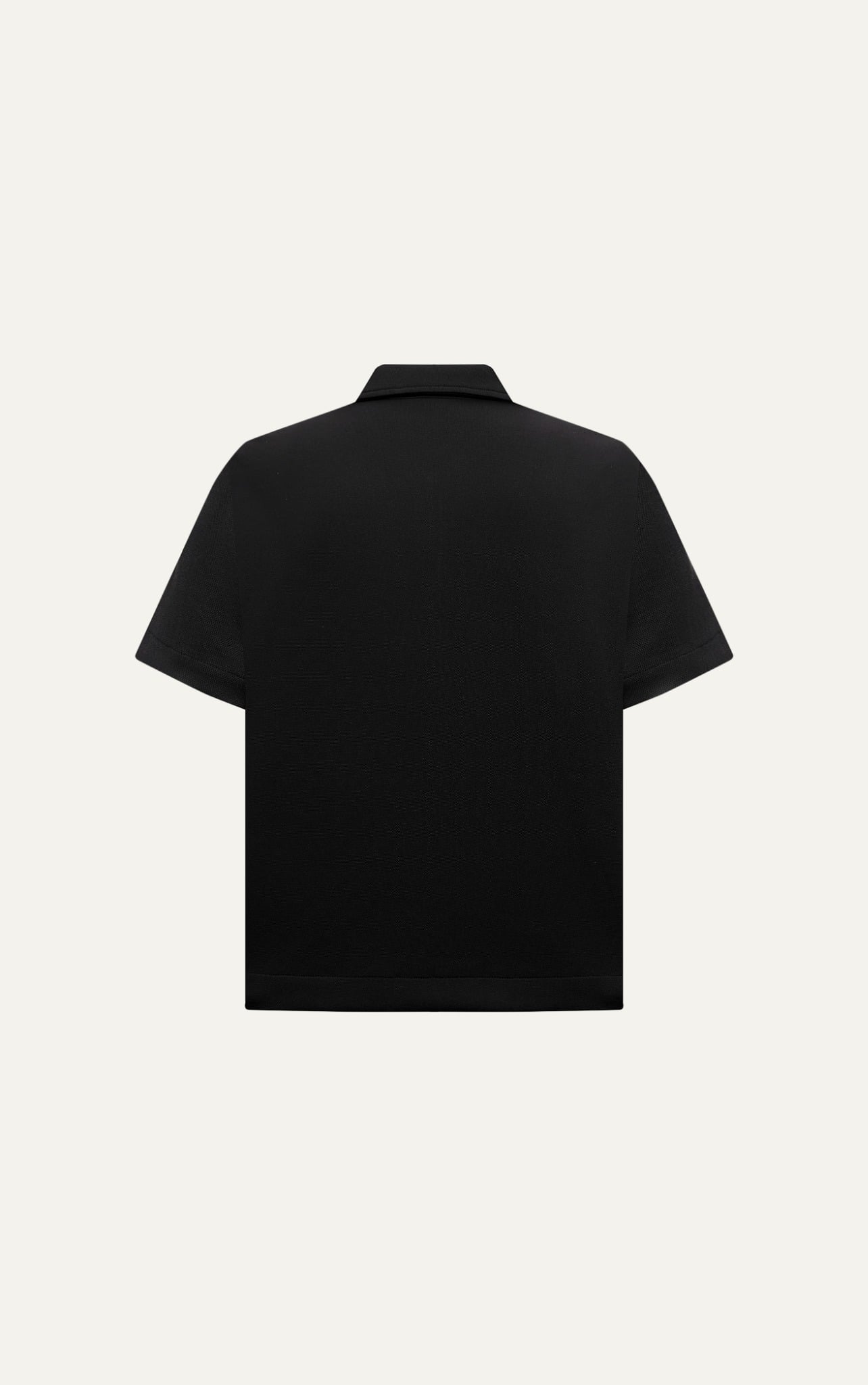 R1 LOOSE FIT POLO ZIP A/G LOGO - BLACK